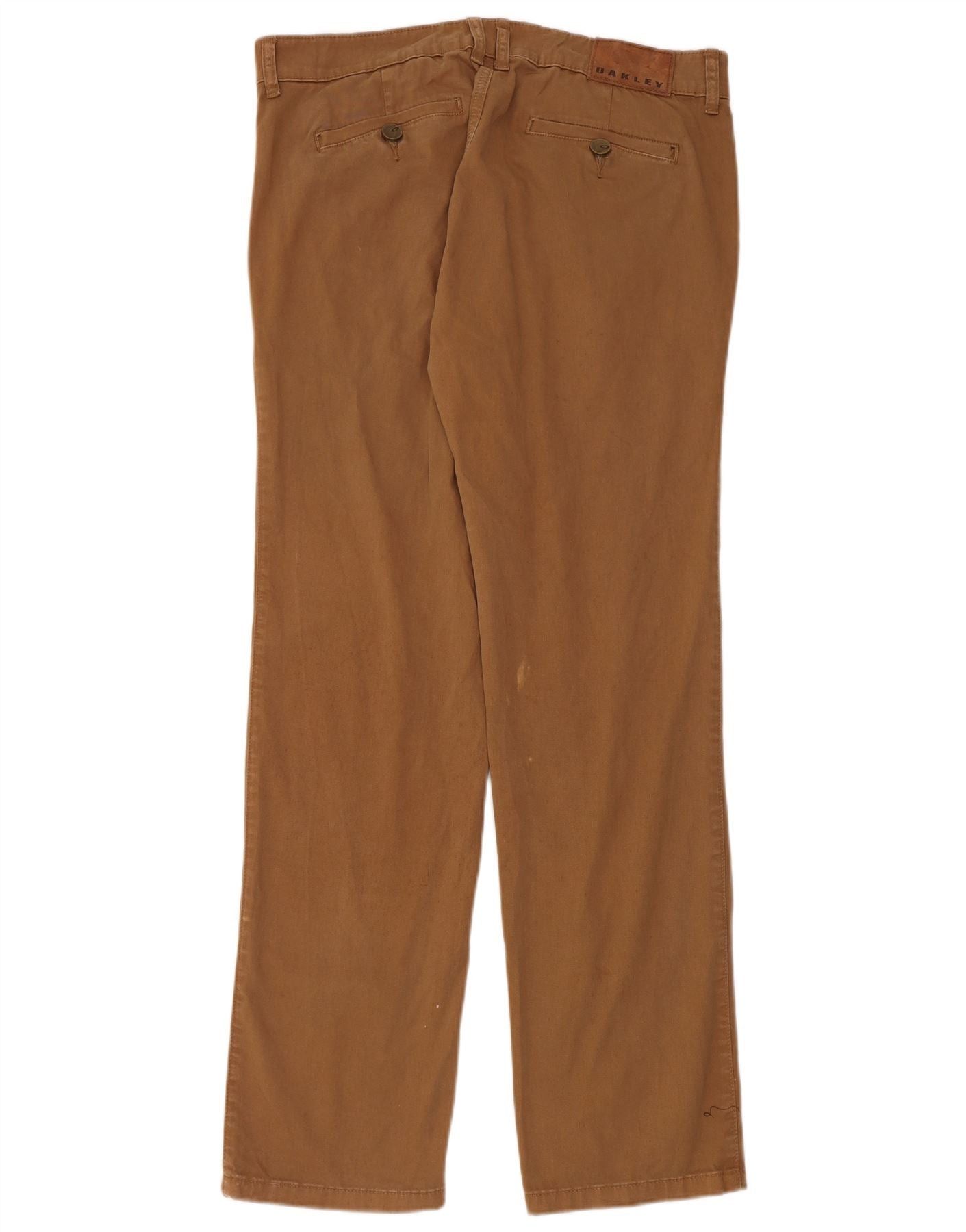Oakley Mens Straight Chino Trousers W34 L33 Brown Size US 34 / EU 50 - 2 Thumbnail