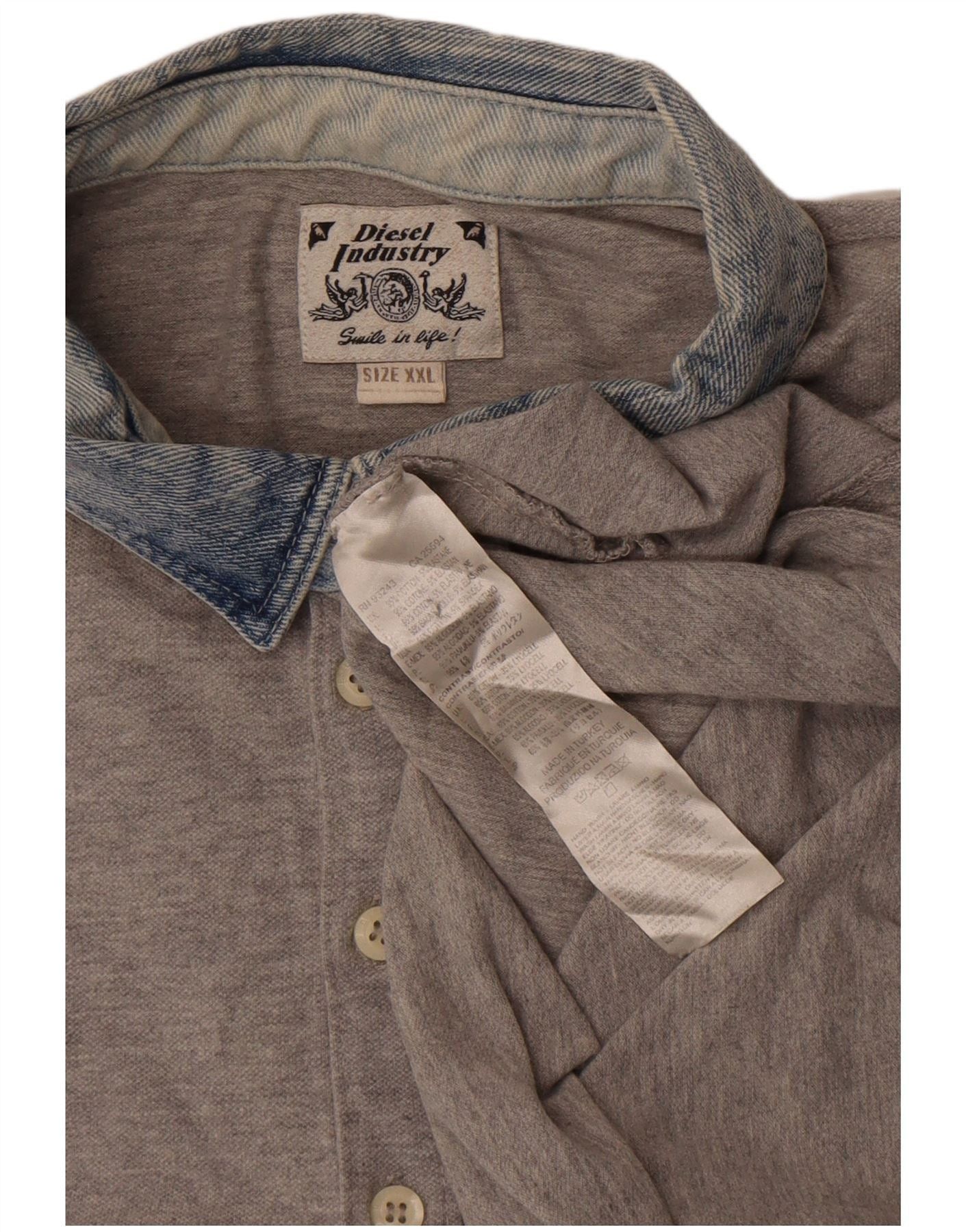 Diesel Mens Polo Shirt 2XL Grey Colourblock Cotton Size US XL / EU 56 / 4 - 4 Thumbnail