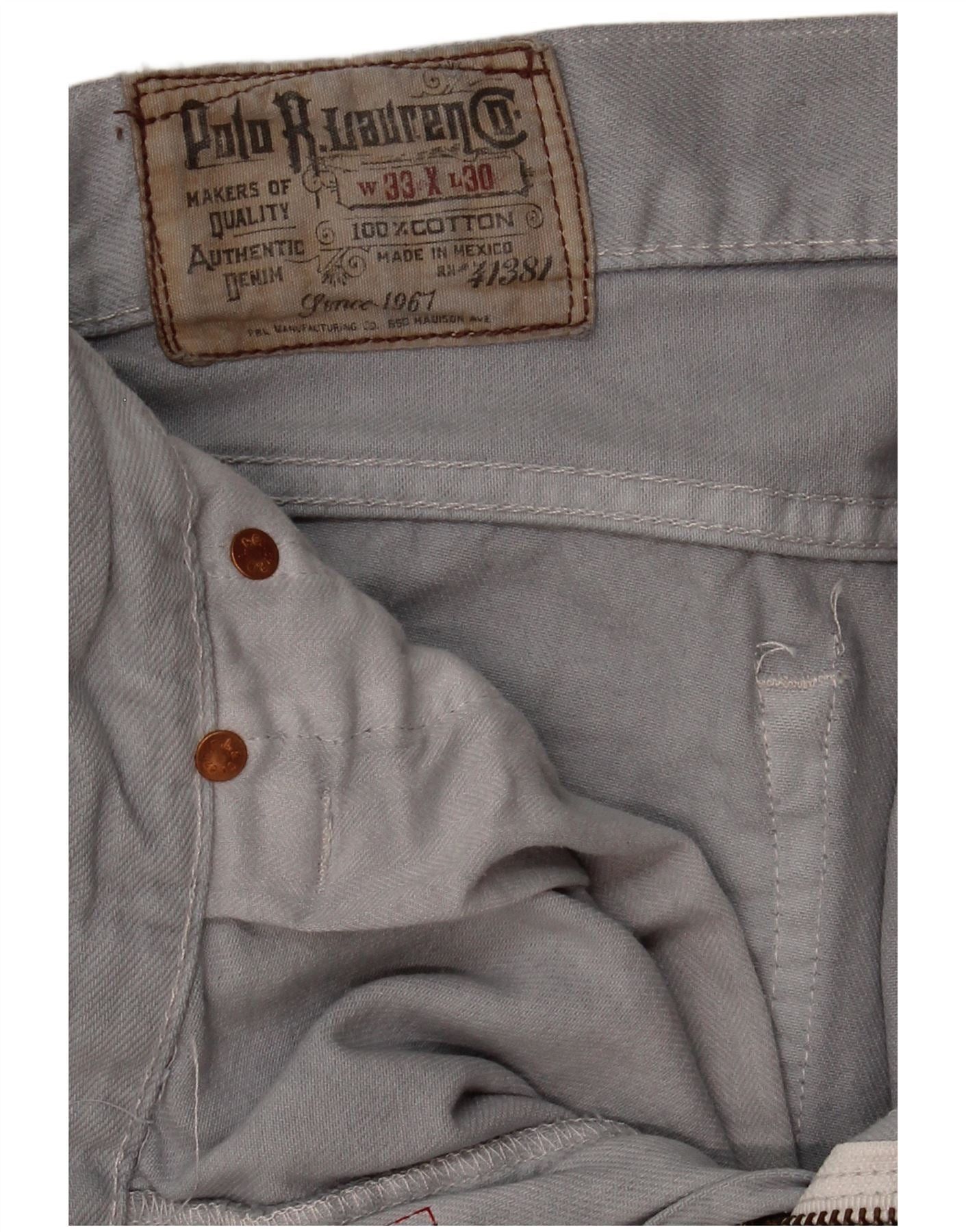 Polo Ralph Lauren Mens Straight Jeans W33 L30 Blue Tie Dye Cotton Size US 33 - 4 Thumbnail