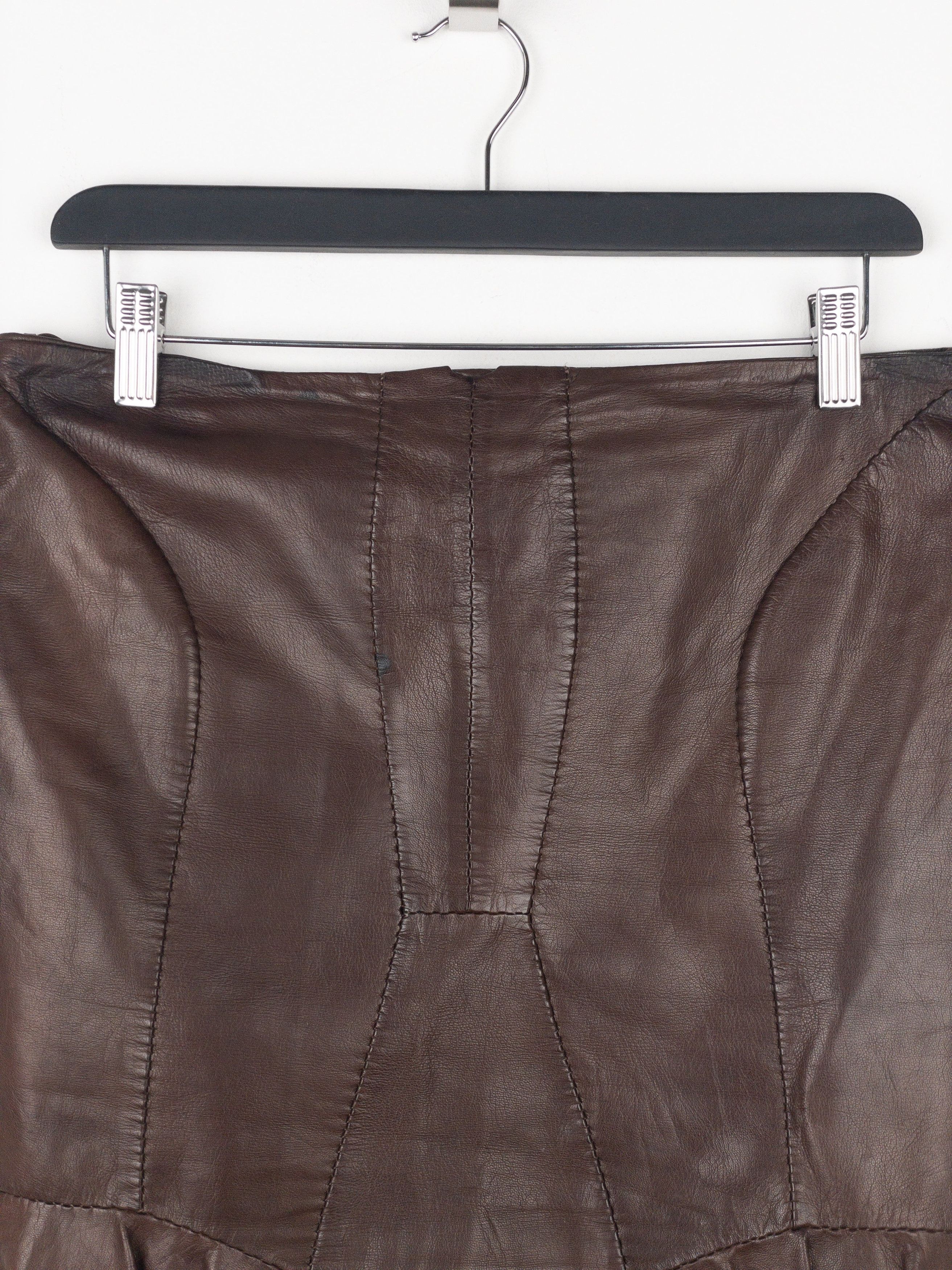 Yves Saint Laurent Rive Gauche by Tom Ford SS03 ‘Anatomic’ Leather Ruffle Merma Size 27" / US 4 / IT 40 - 3 Thumbnail
