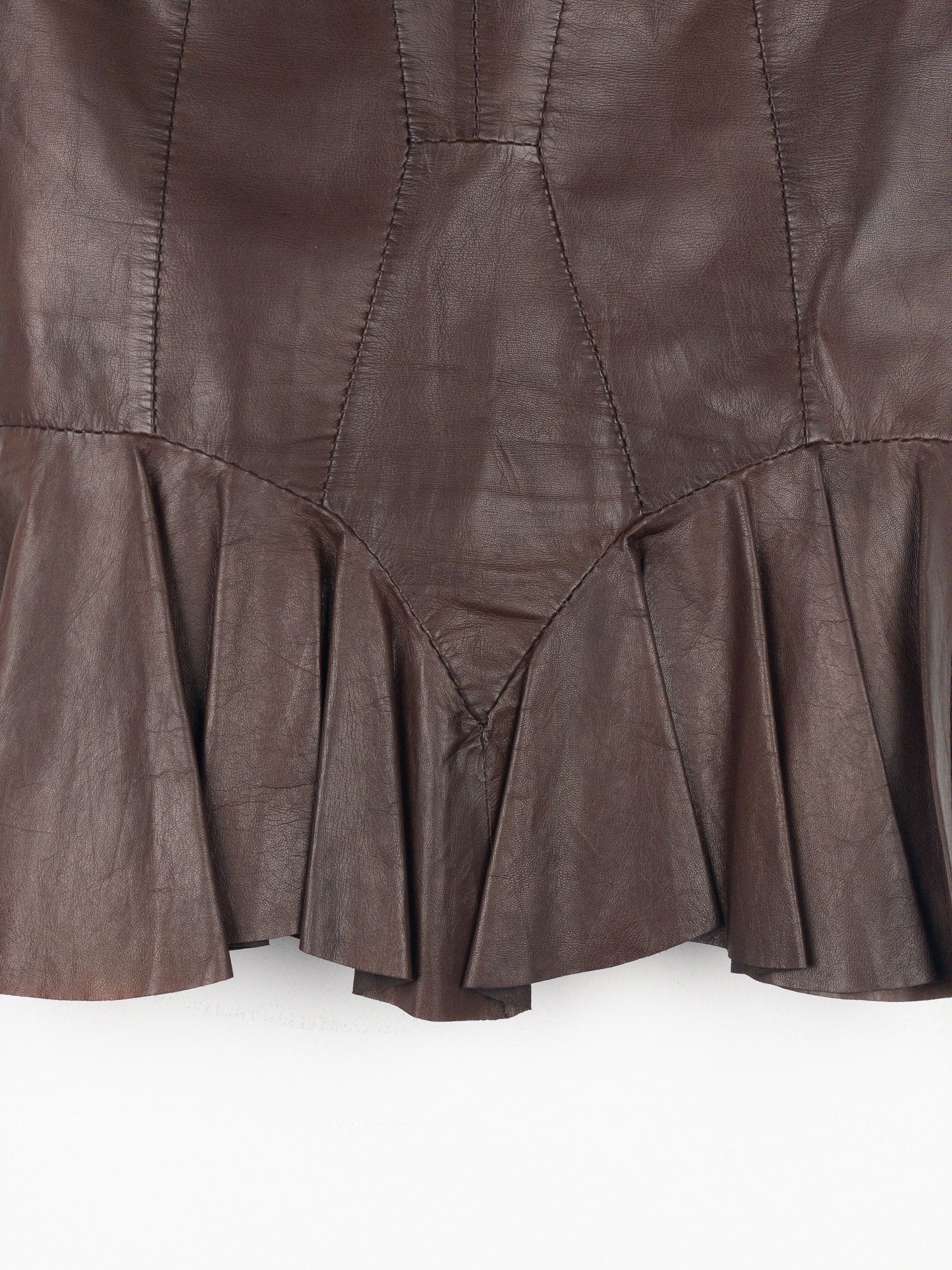 Yves Saint Laurent Rive Gauche by Tom Ford SS03 ‘Anatomic’ Leather Ruffle Merma Size 27" / US 4 / IT 40 - 4 Thumbnail