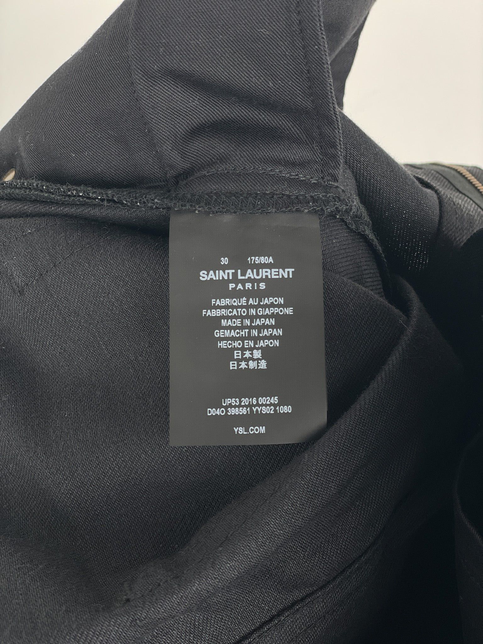 Saint Laurent Paris Saint Laurent D02 Distressed Knife-Cut Coated Denim Jeans Size US 30 / EU 46 - 14 Thumbnail
