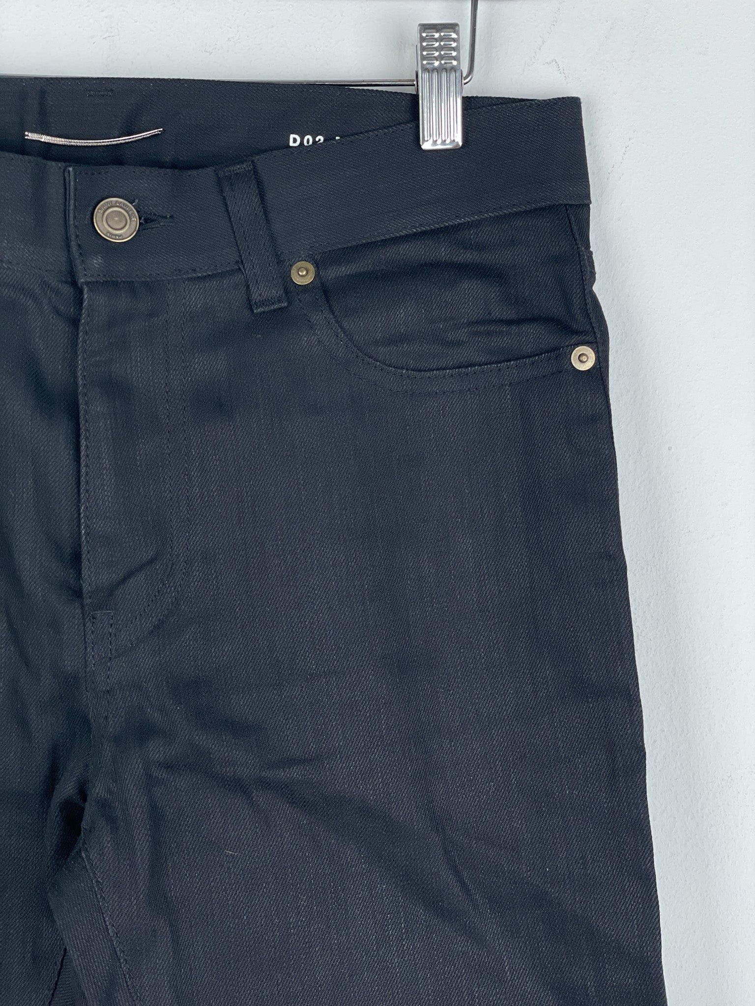 Saint Laurent Paris Saint Laurent D02 Distressed Knife-Cut Coated Denim Jeans Size US 30 / EU 46 - 5 Thumbnail