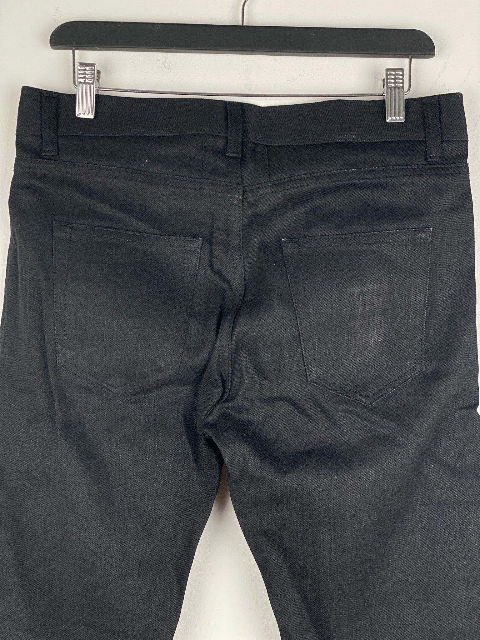 Saint Laurent Paris Saint Laurent D02 Distressed Knife-Cut Coated Denim Jeans Size US 30 / EU 46 - 9 Thumbnail