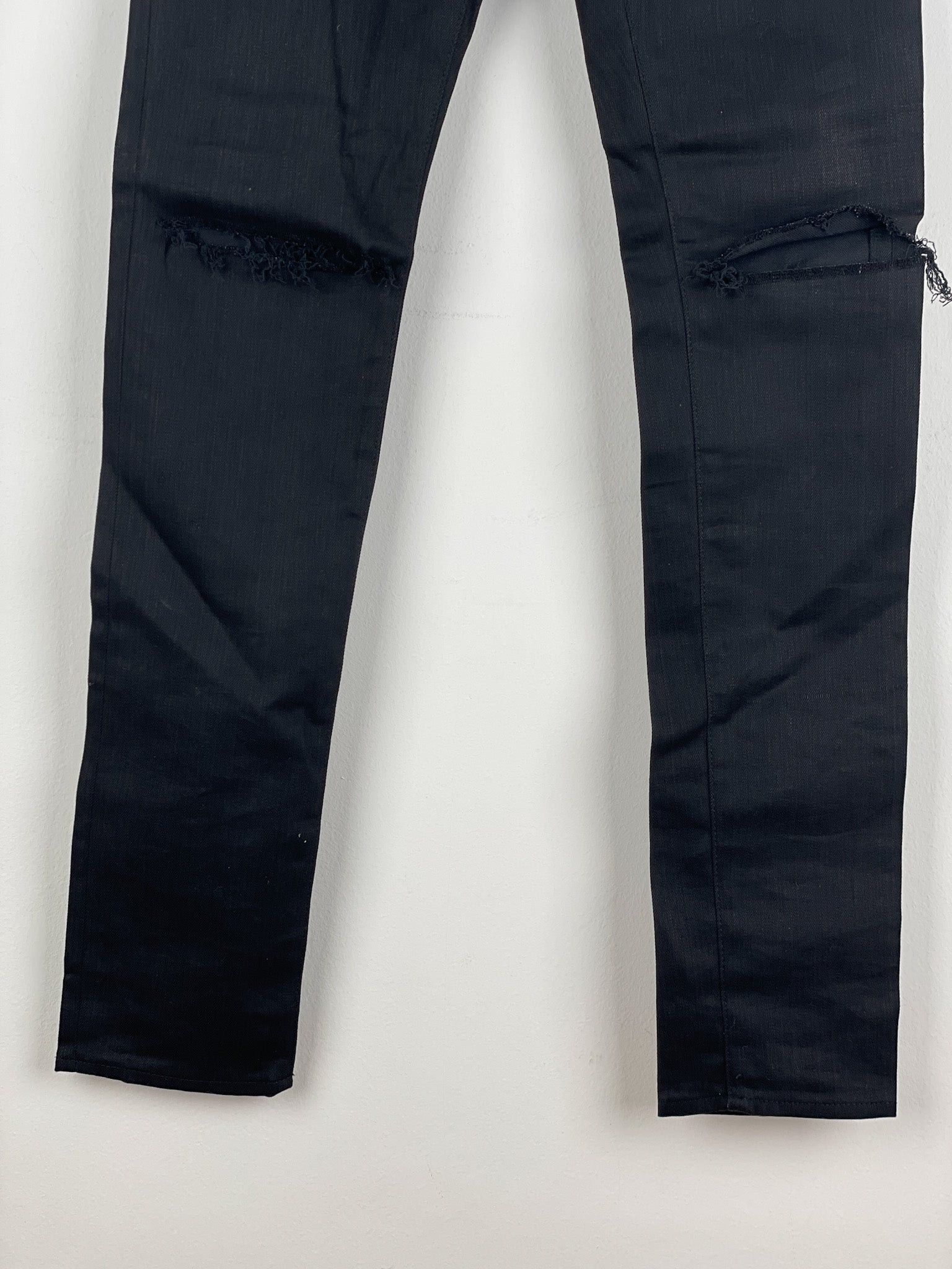 Saint Laurent Paris Saint Laurent D02 Distressed Knife-Cut Coated Denim Jeans Size US 30 / EU 46 - 8 Thumbnail