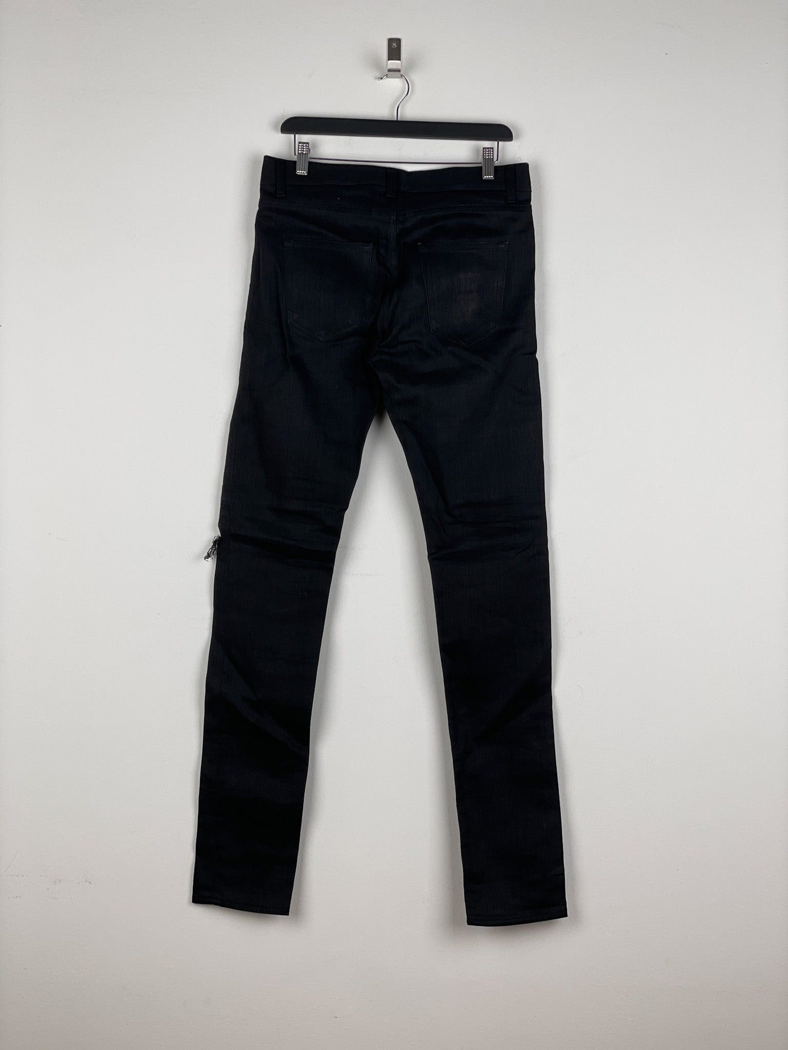 Saint Laurent Paris Saint Laurent D02 Distressed Knife-Cut Coated Denim Jeans Size US 30 / EU 46 - 2 Thumbnail