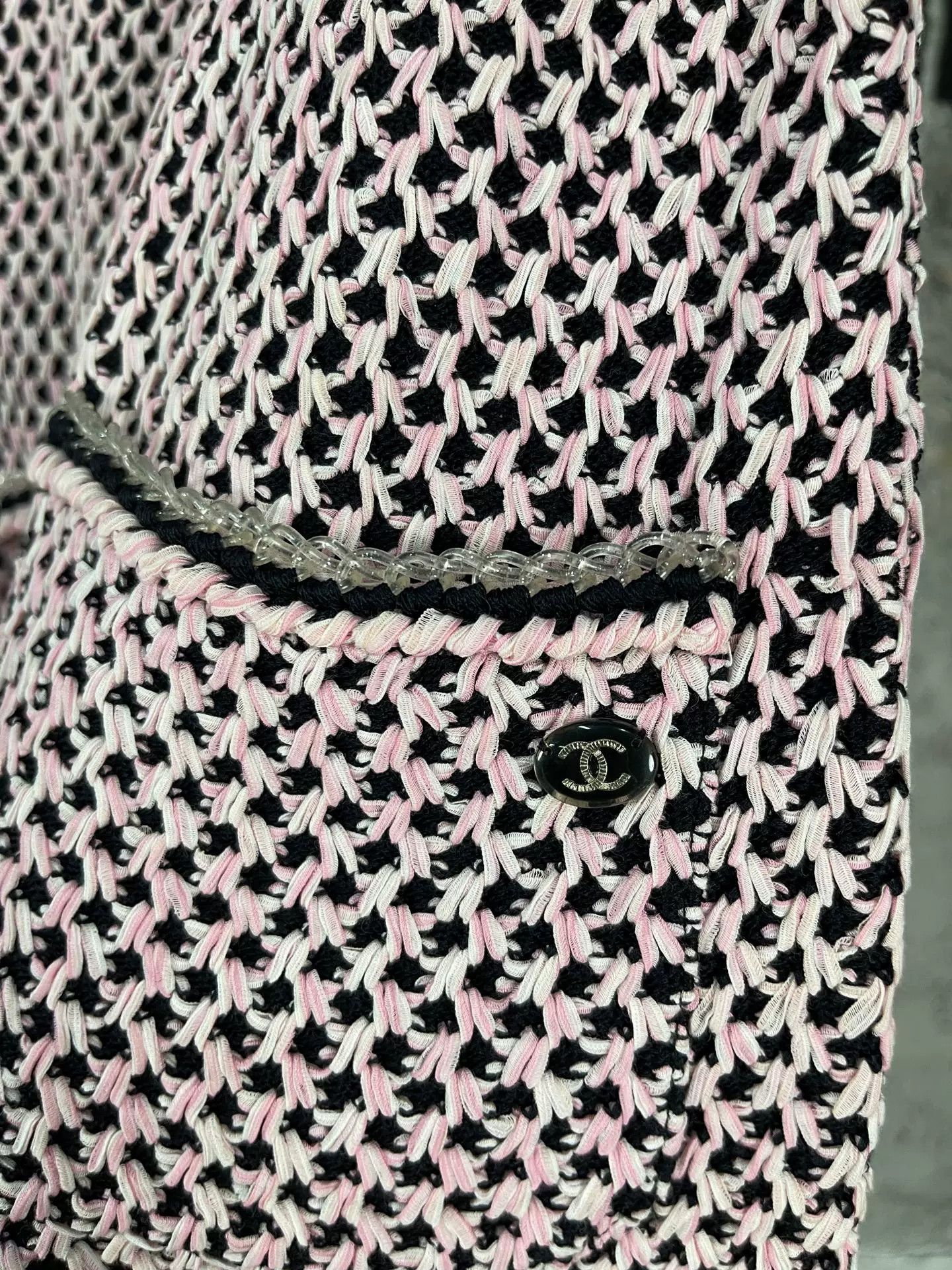 Chanel Chanel Pink Black Knit Mini Dress Size 38 Size S / US 4 / IT 40 - 6 Thumbnail