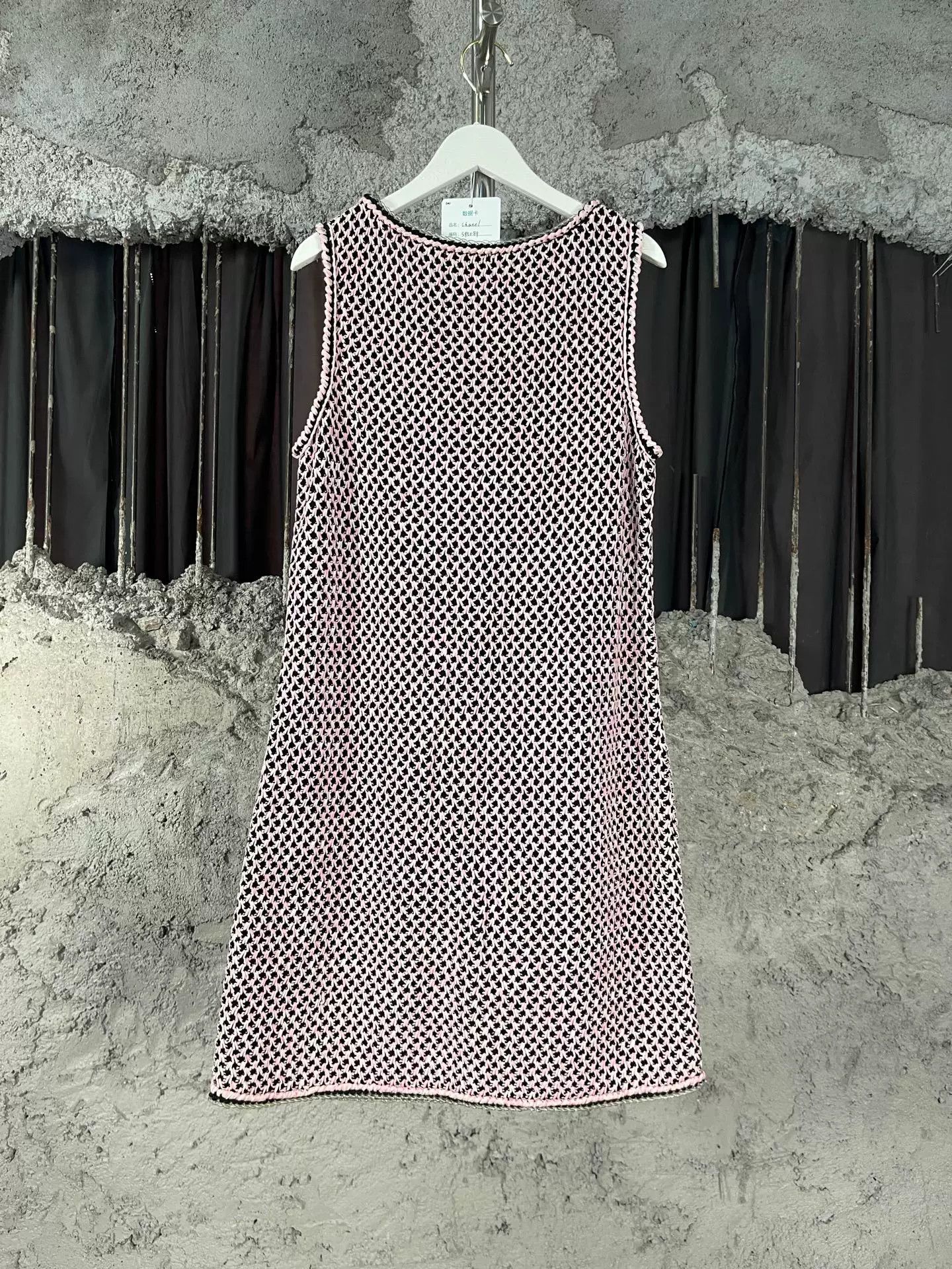 Chanel Chanel Pink Black Knit Mini Dress Size 38 Size S / US 4 / IT 40 - 3 Thumbnail