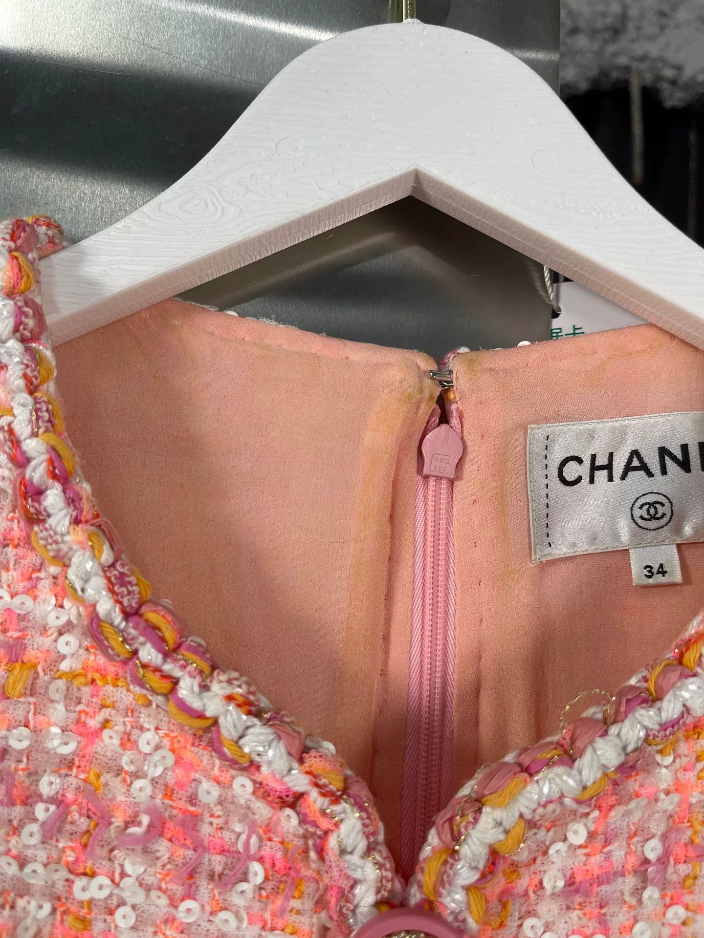 Chanel Chanel Pink Tweed Mini Dress Size 34 Size XS / US 0-2 / IT 36-38 - 7 Thumbnail