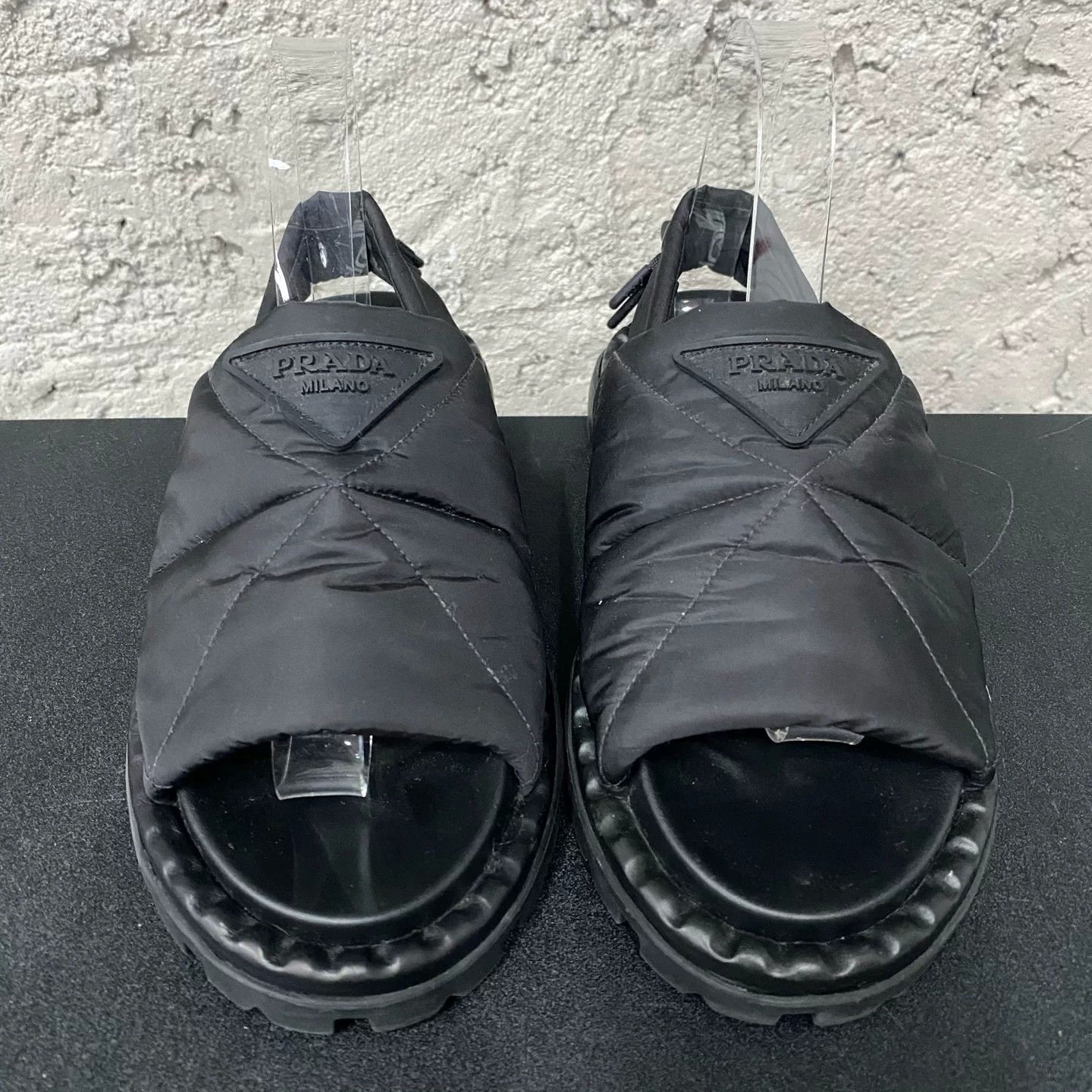 Prada Prada Padded Nylon Sandals Size 37 Size US 7 / IT 37 - 7 Thumbnail