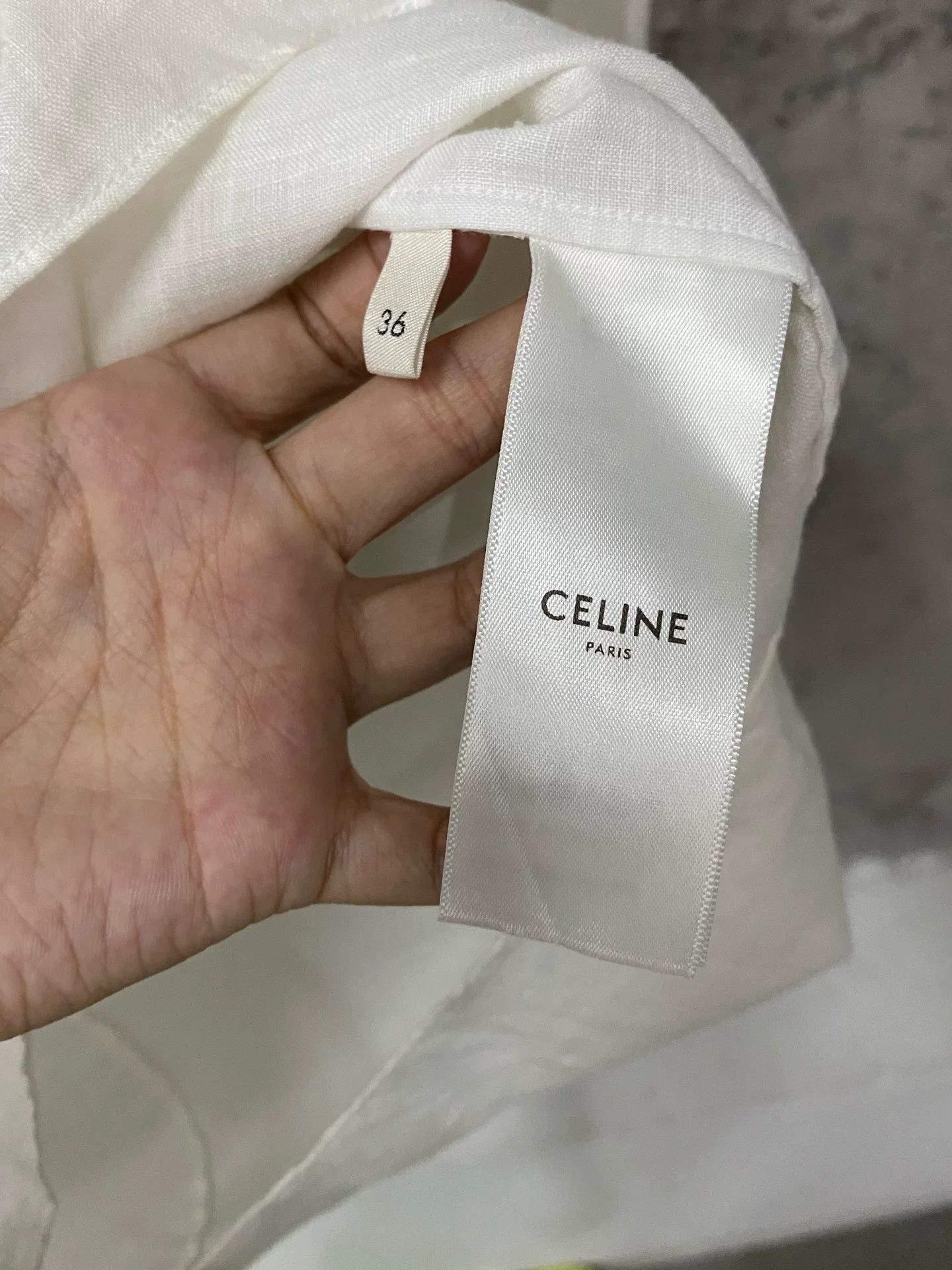 Celine Celine Ruffle Linen Blouse Size 36 Size XS / US 0-2 / IT 36-38 - 6 Thumbnail