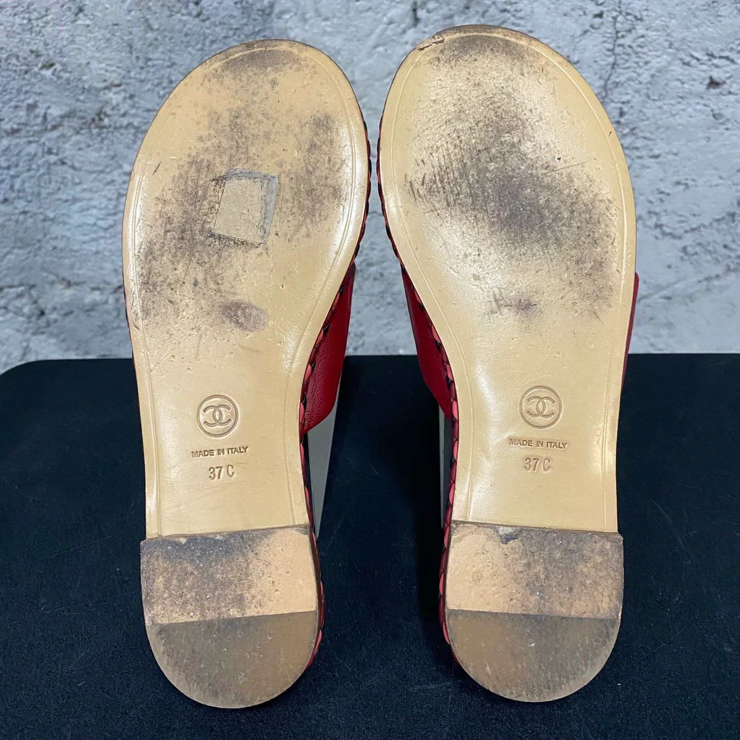 Chanel Chanel Red Leather Crisscross Sandals Size 37 Size US 7 / IT 37 - 7 Thumbnail