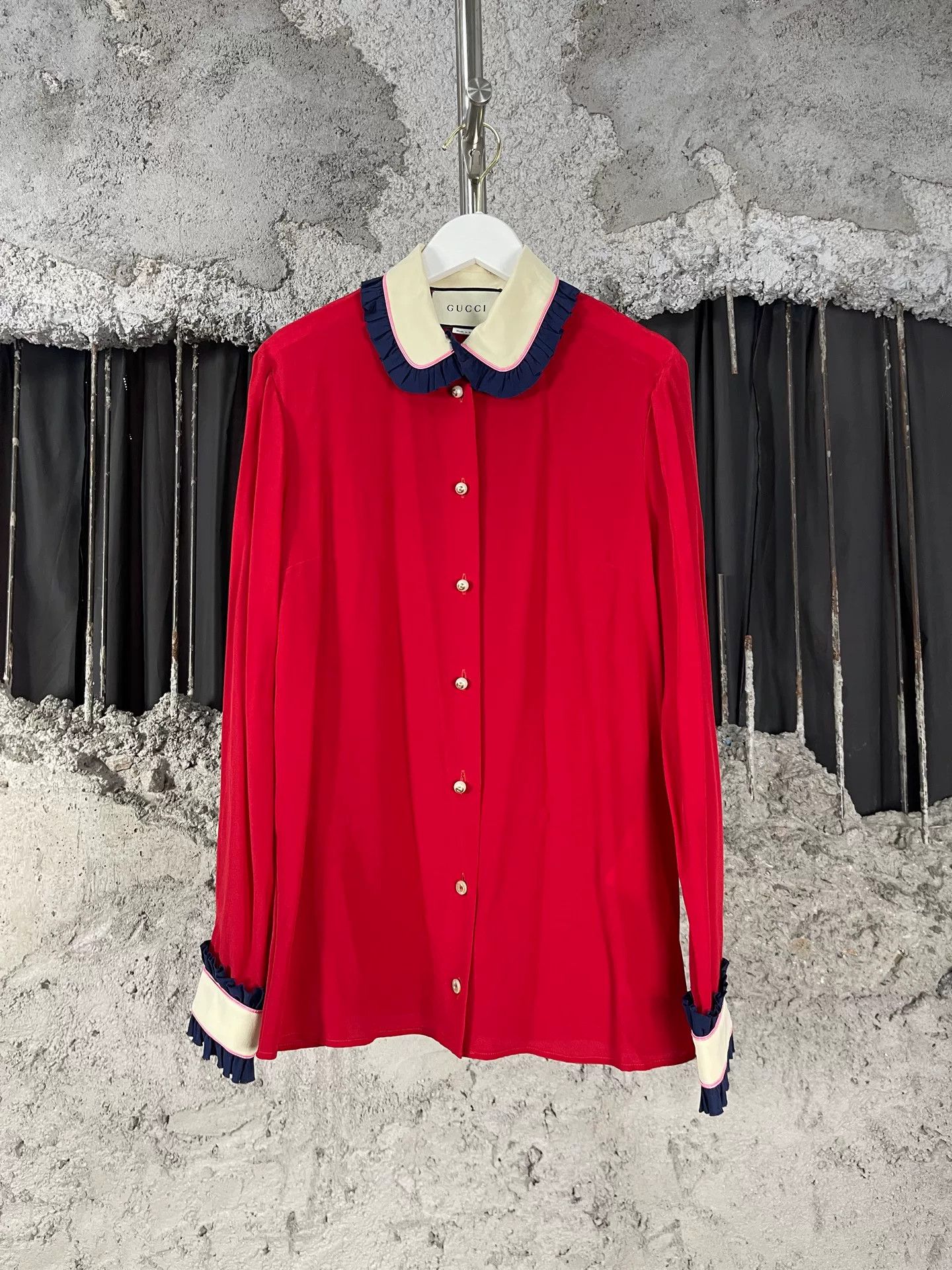 Gucci Gucci Ruffled Button Up Shirt Size 36 Size XS / US 0-2 / IT 36-38 - 2 Thumbnail