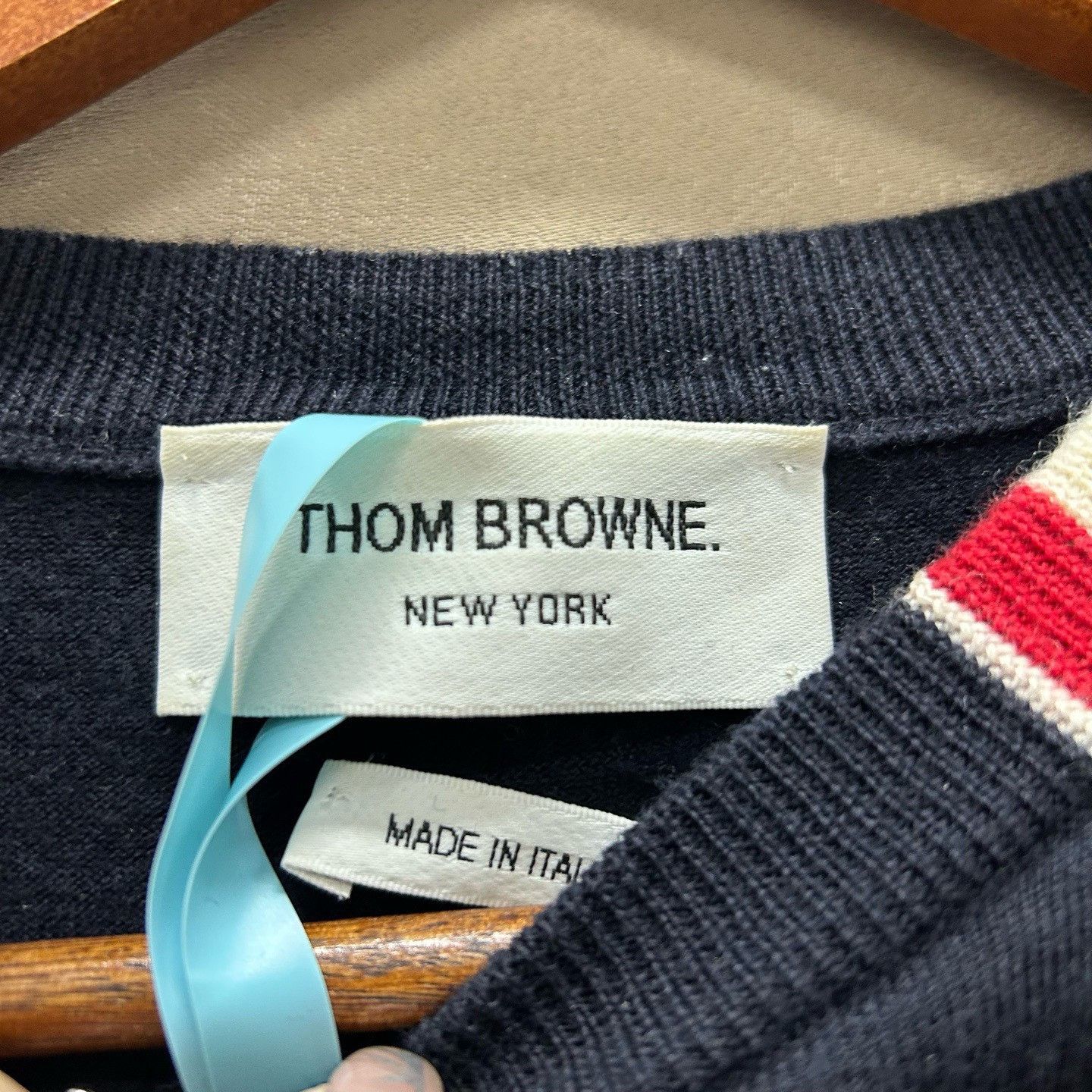 Thom Browne Thom Browne Navy Wool Crewneck Sweater Size 1 Size US S / EU 44-46 / 1 - 4 Thumbnail