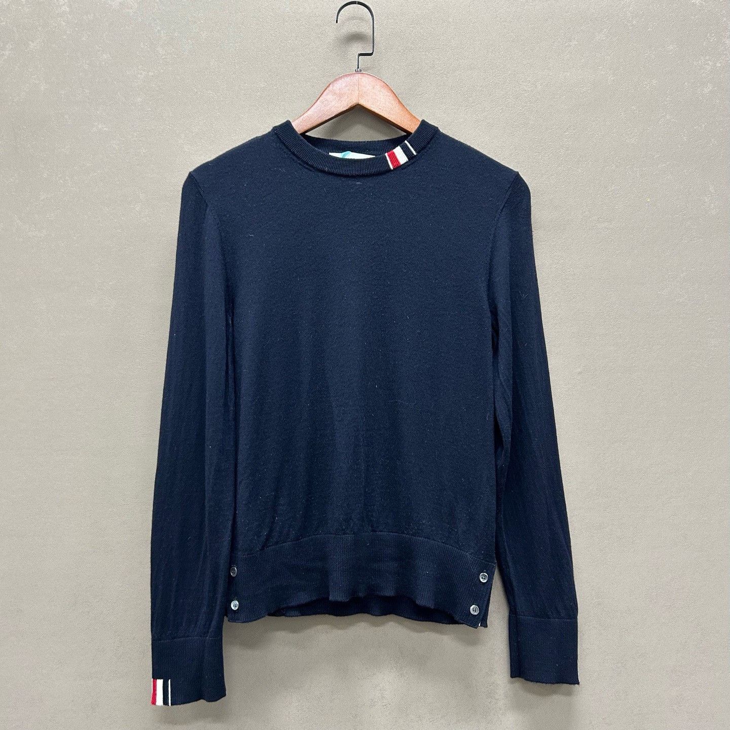 Thom Browne Thom Browne Navy Wool Crewneck Sweater Size 1 Size US S / EU 44-46 / 1 - 2 Thumbnail