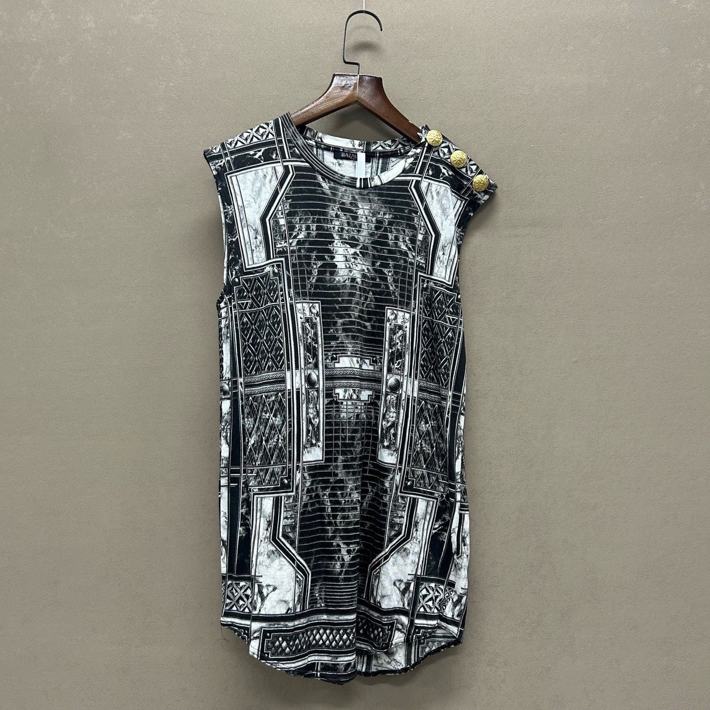Balmain Balmain Patterned Sleeveless Dress Size 40 Size M / US 6-8 / IT 42-44 - 2 Thumbnail