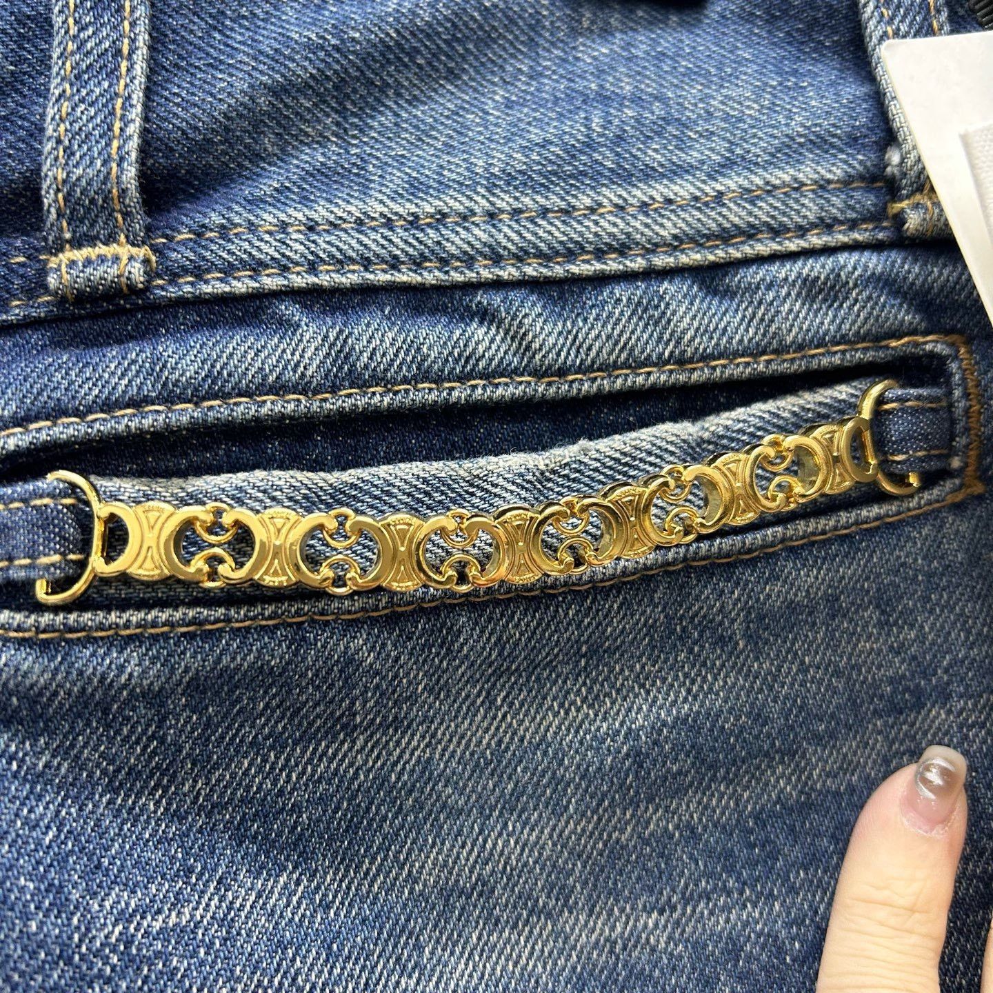 Celine Celine Triomphe Chain Jeans Size 29 Size 29" - 4 Thumbnail