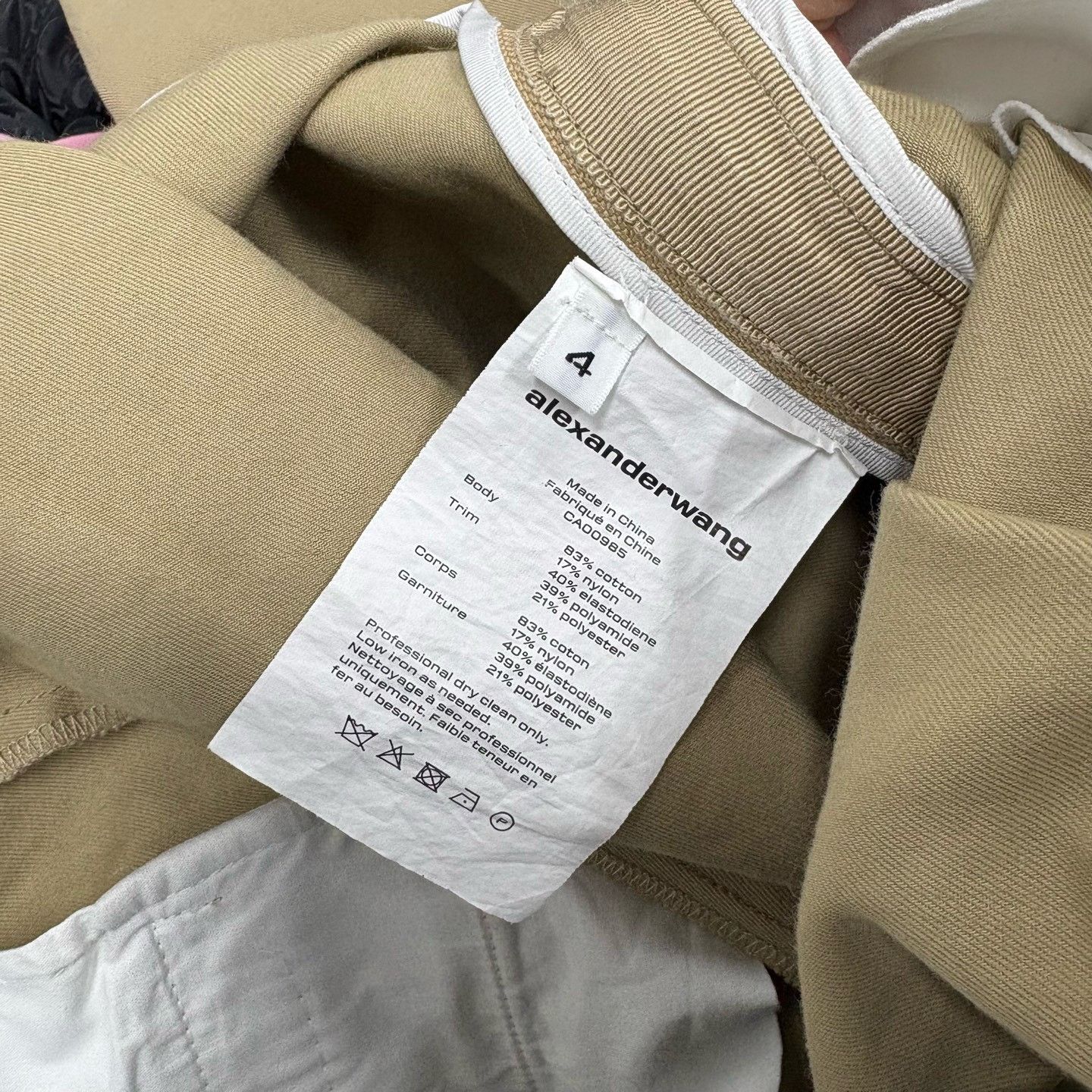 Alexander Wang Alexander Wang Logo Waistband Pants Beige Size 4 Size 27" / US 4 / IT 40 - 4 Thumbnail
