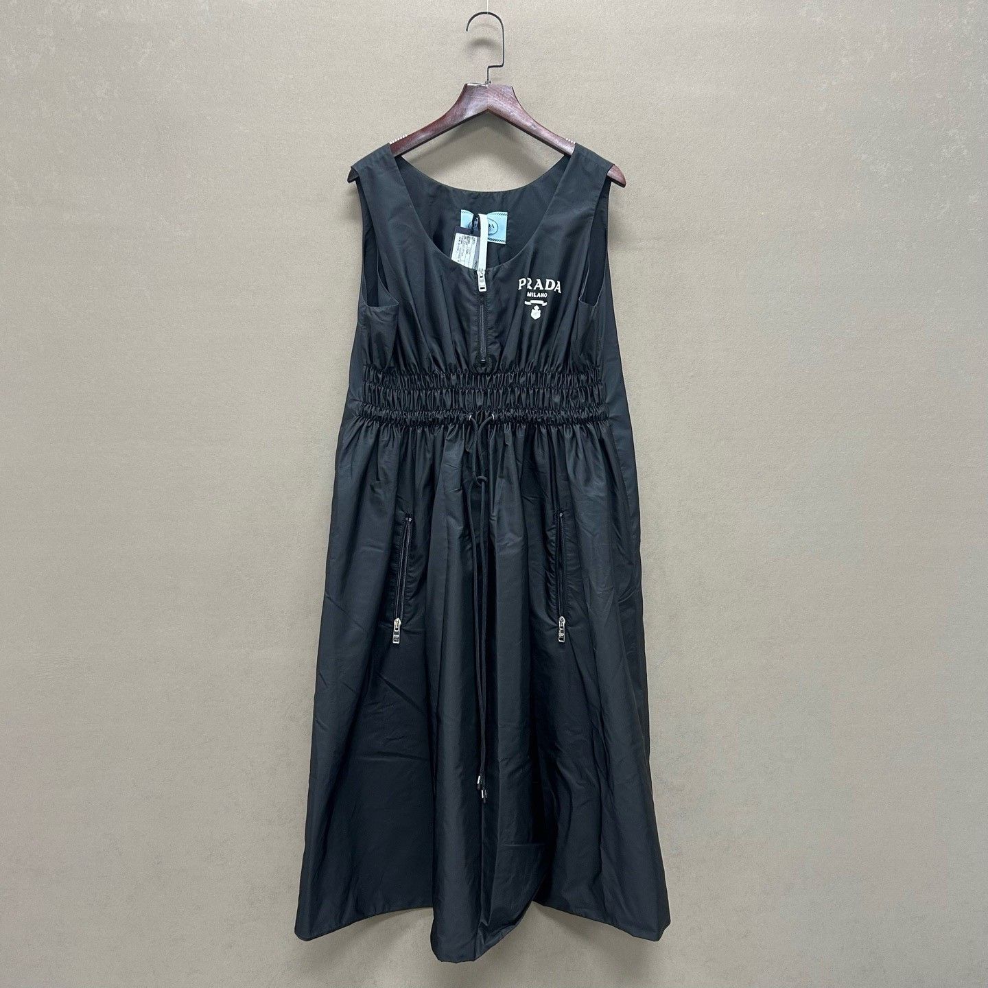 Prada Prada Logo Drawstring Midi Dress Size 40 Size S / US 4 / IT 40 - 2 Thumbnail