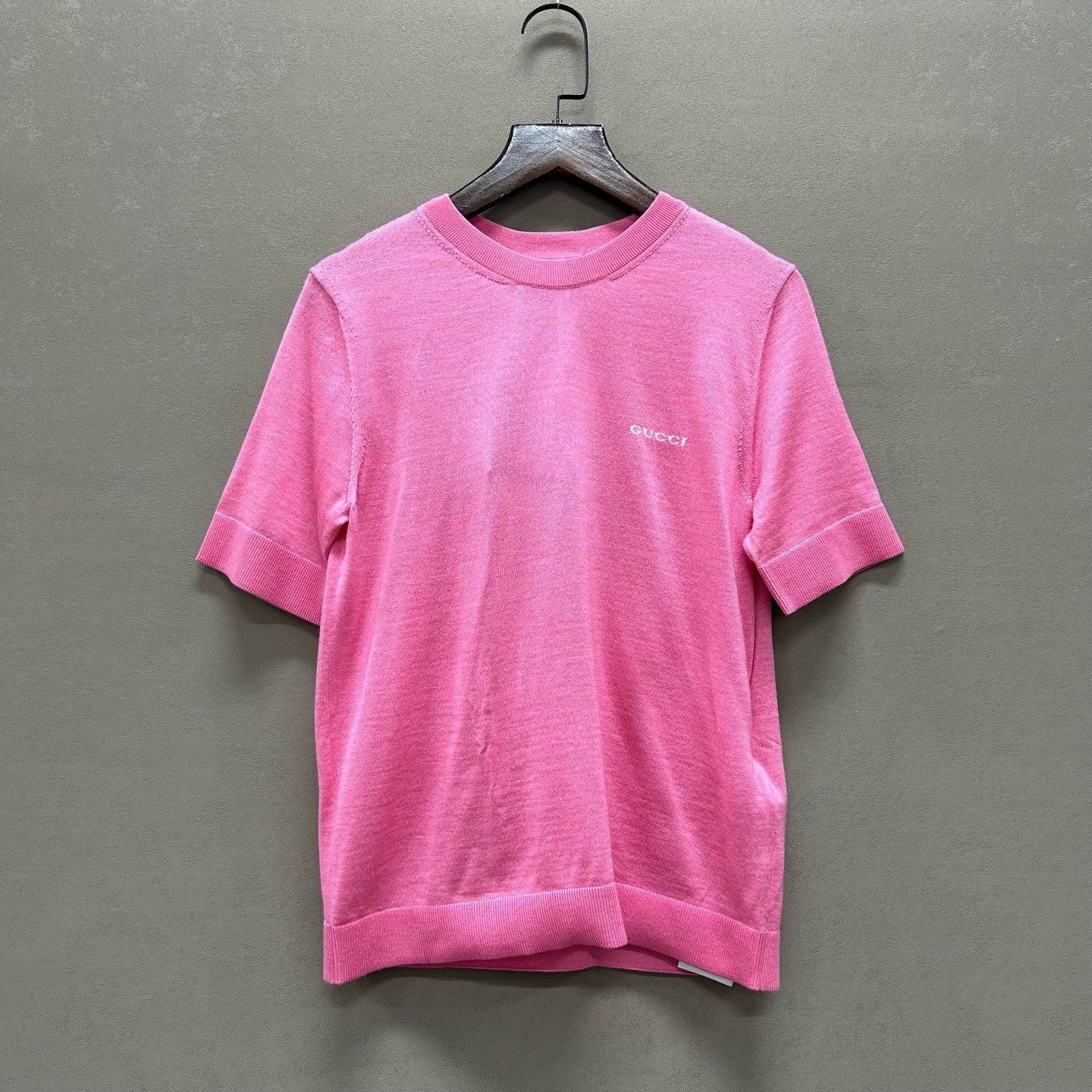 Gucci Gucci Pink Cashmere Silk Short Sleeve Knit Size S Size S / US 4 / IT 40 - 2 Thumbnail