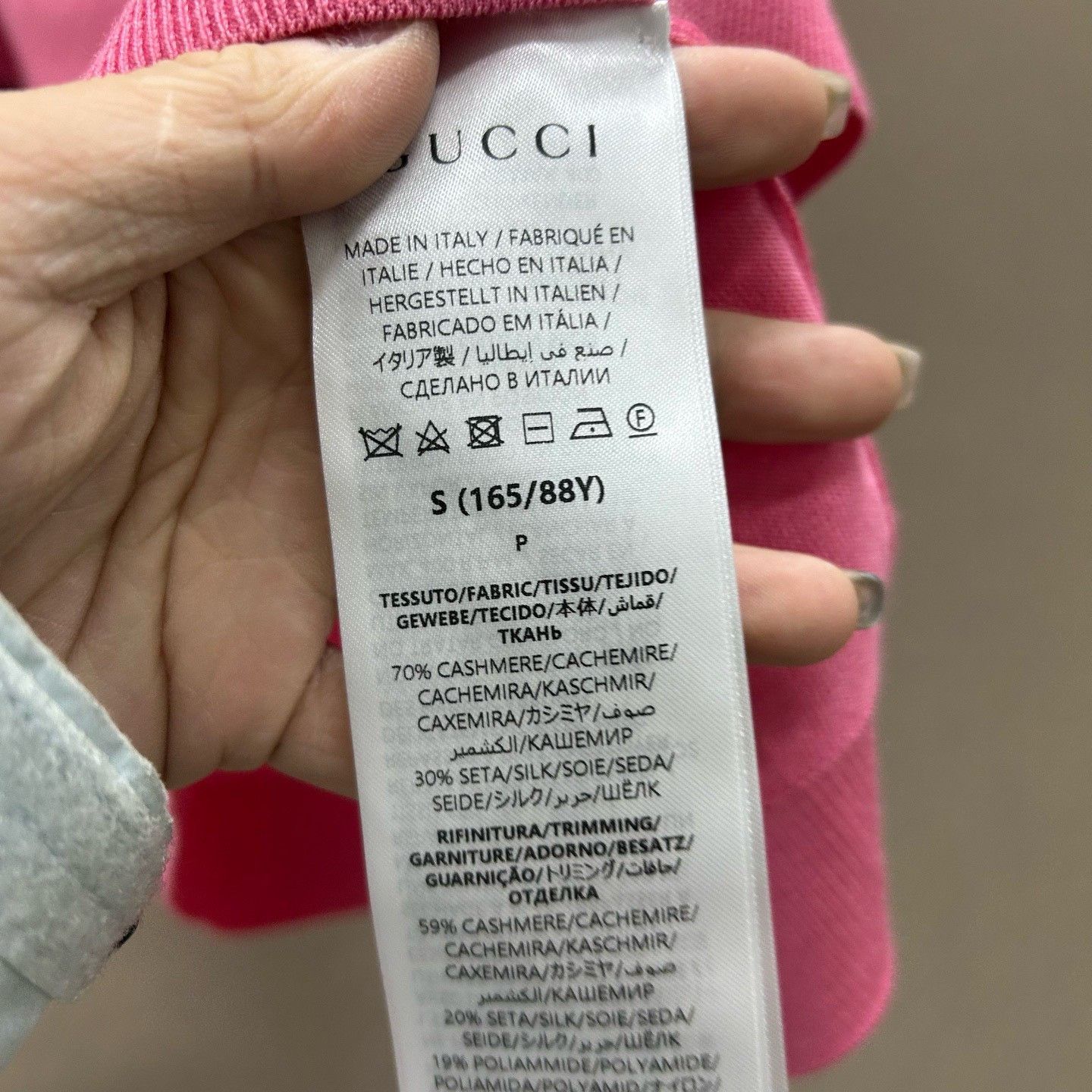 Gucci Gucci Pink Cashmere Silk Short Sleeve Knit Size S Size S / US 4 / IT 40 - 5 Thumbnail