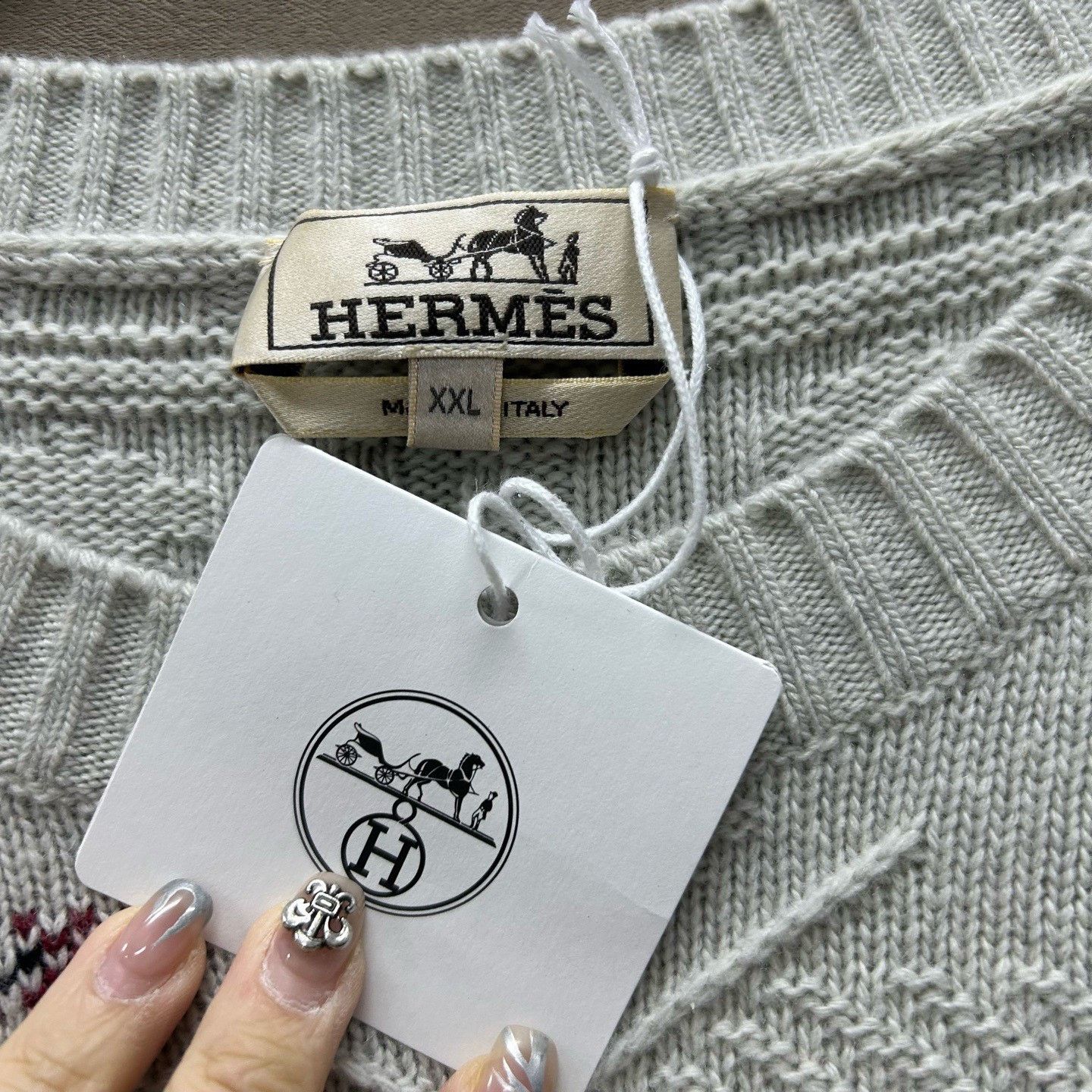 Hermes Hermès Patterned Wool Knit Sweater Size XXL Size US XXL / EU 58 / 5 - 4 Thumbnail