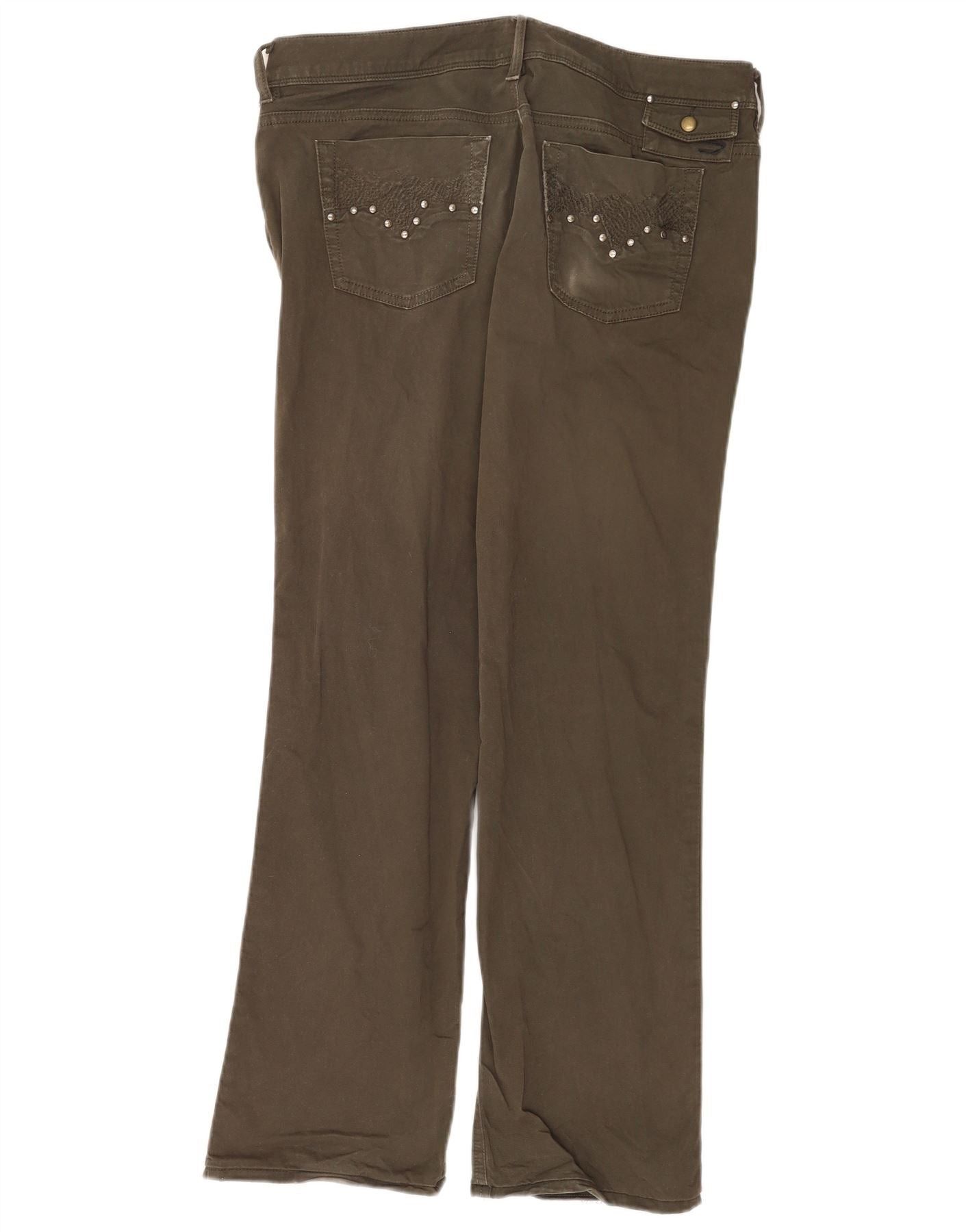 Diesel Womens Bootcut Jeans W33 L30 Khaki Cotton Size 24" / US 00 / IT 34 - 2 Thumbnail