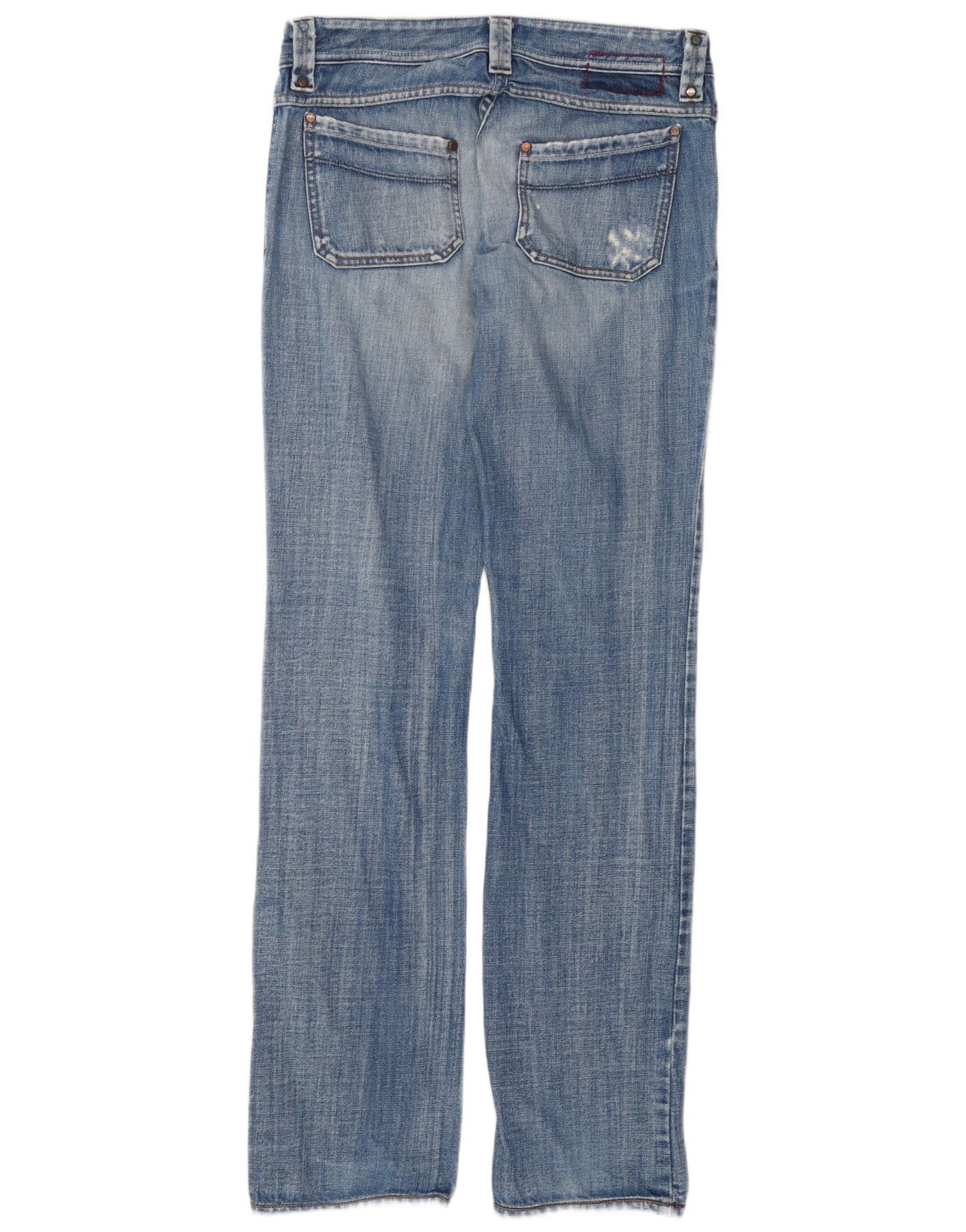 Diesel Womens Low Waist Straight Jeans W29 L33 Navy Blue Cotton Size 42" / US 20 - 2 Thumbnail