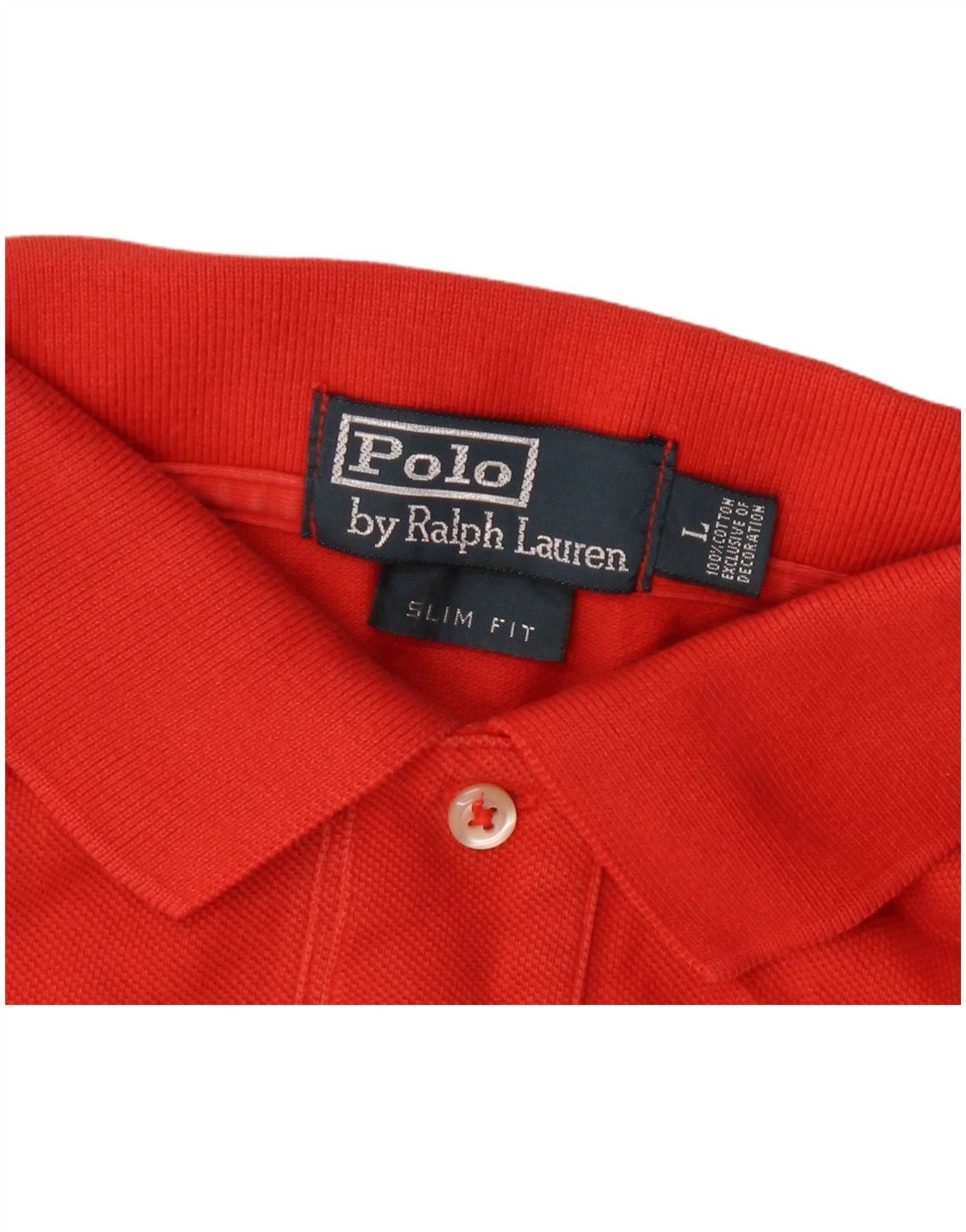 Polo Ralph Lauren Mens Slim Fit Polo Shirt Large Red Cotton Size US M / EU 48-50 / 2 - 3 Thumbnail