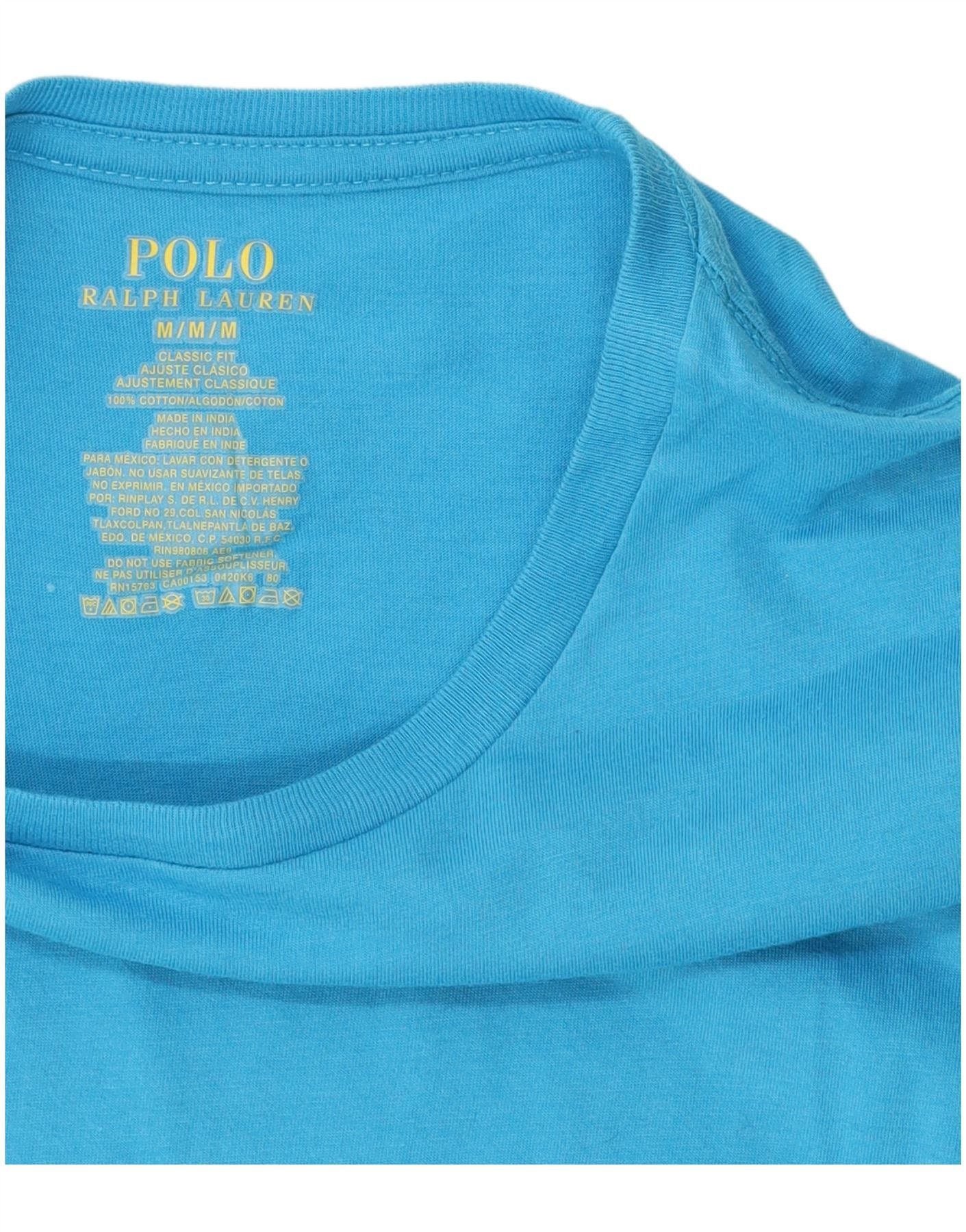 Polo Ralph Lauren Mens Classic Fit T-Shirt Top Medium Blue Cotton Size US M / EU 48-50 / 2 - 3 Thumbnail