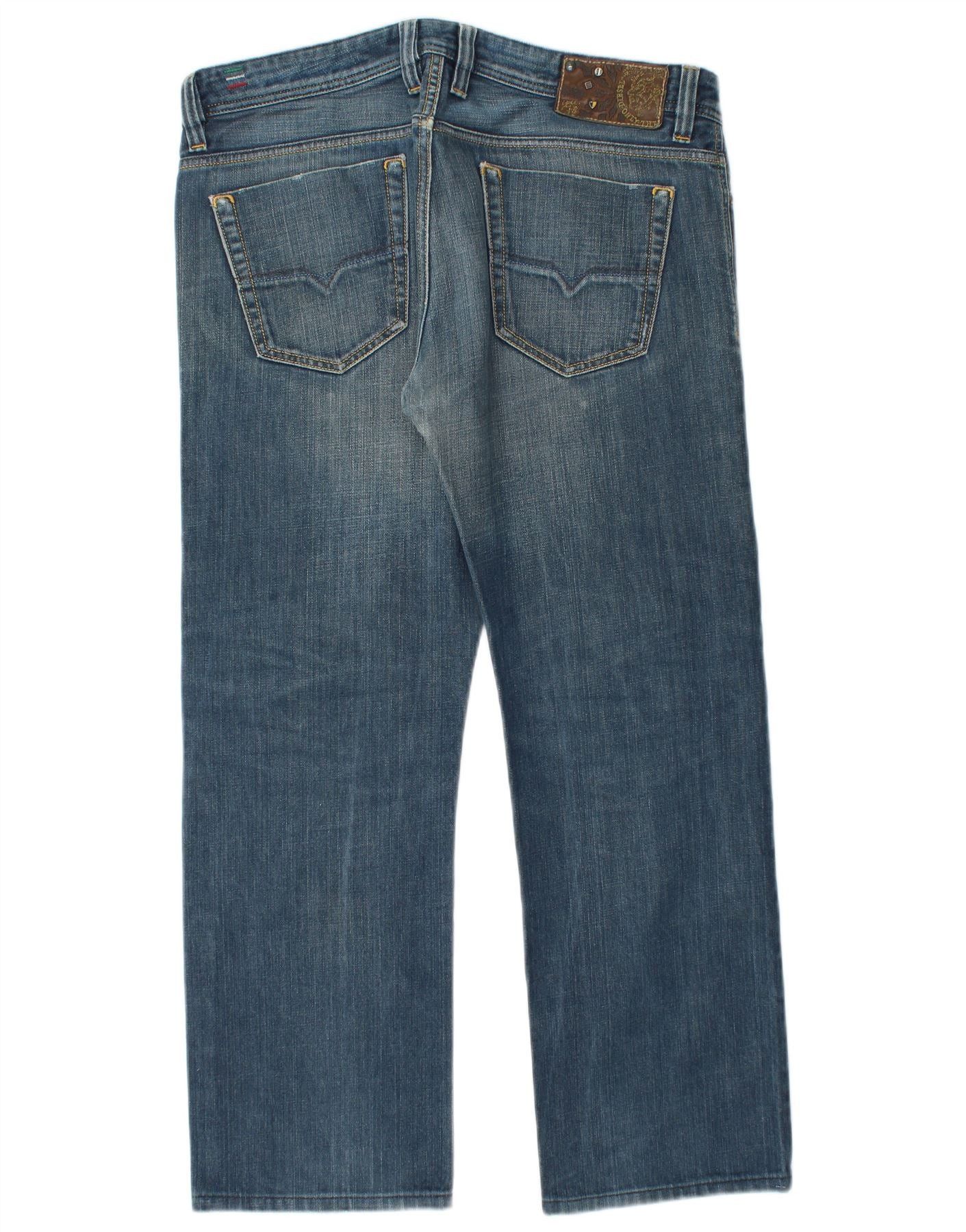 Diesel Mens Straight Jeans W33 L28 Blue Cotton Size US 33 - 2 Thumbnail
