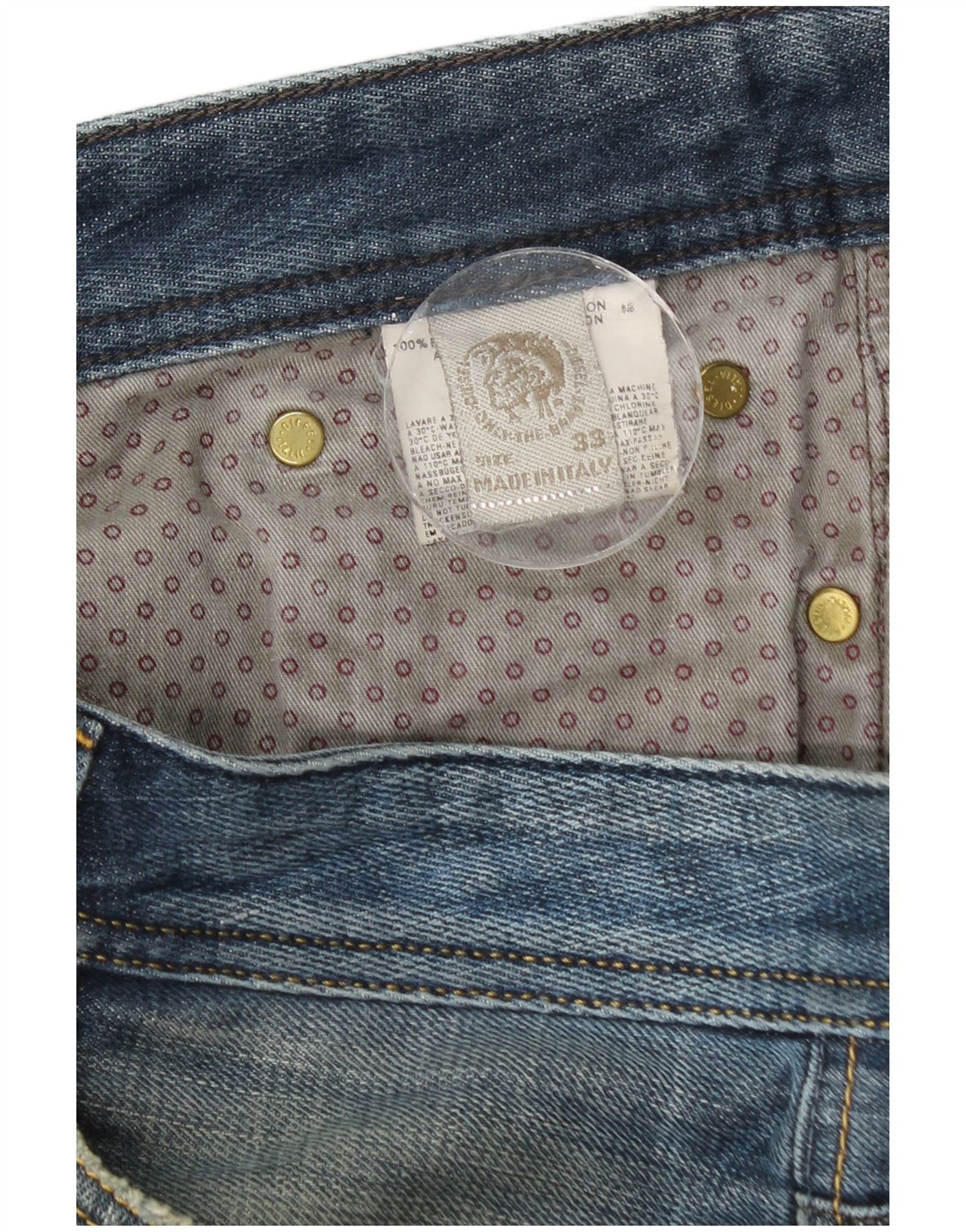 Diesel Mens Straight Jeans W33 L28 Blue Cotton Size US 33 - 3 Thumbnail