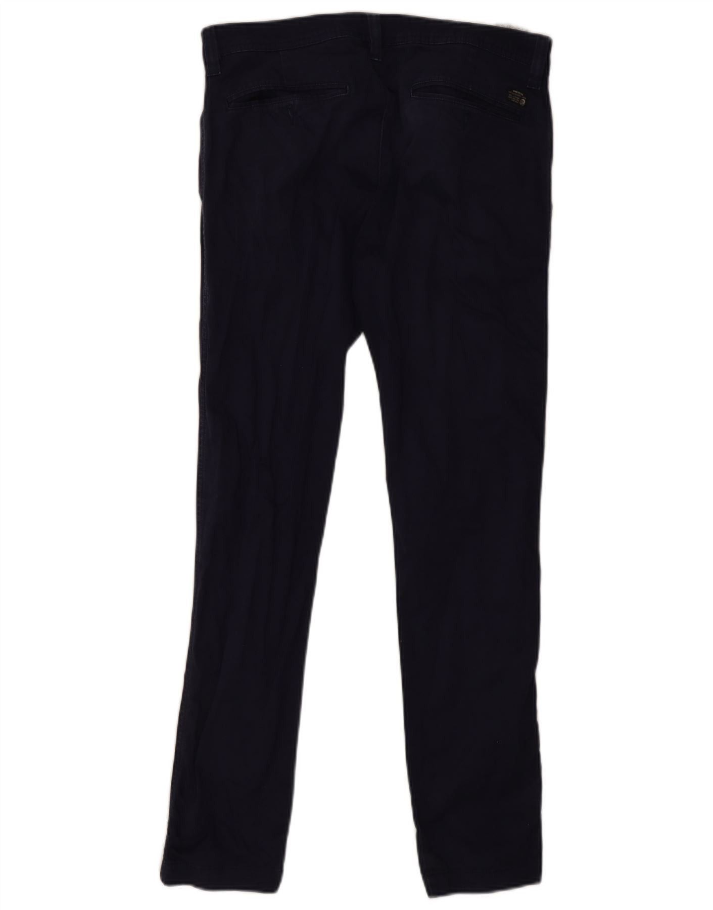Diesel Mens Slim Fit Chino Trousers W32 L32 Navy Blue Cotton Size US 32 / EU 48 - 2 Thumbnail