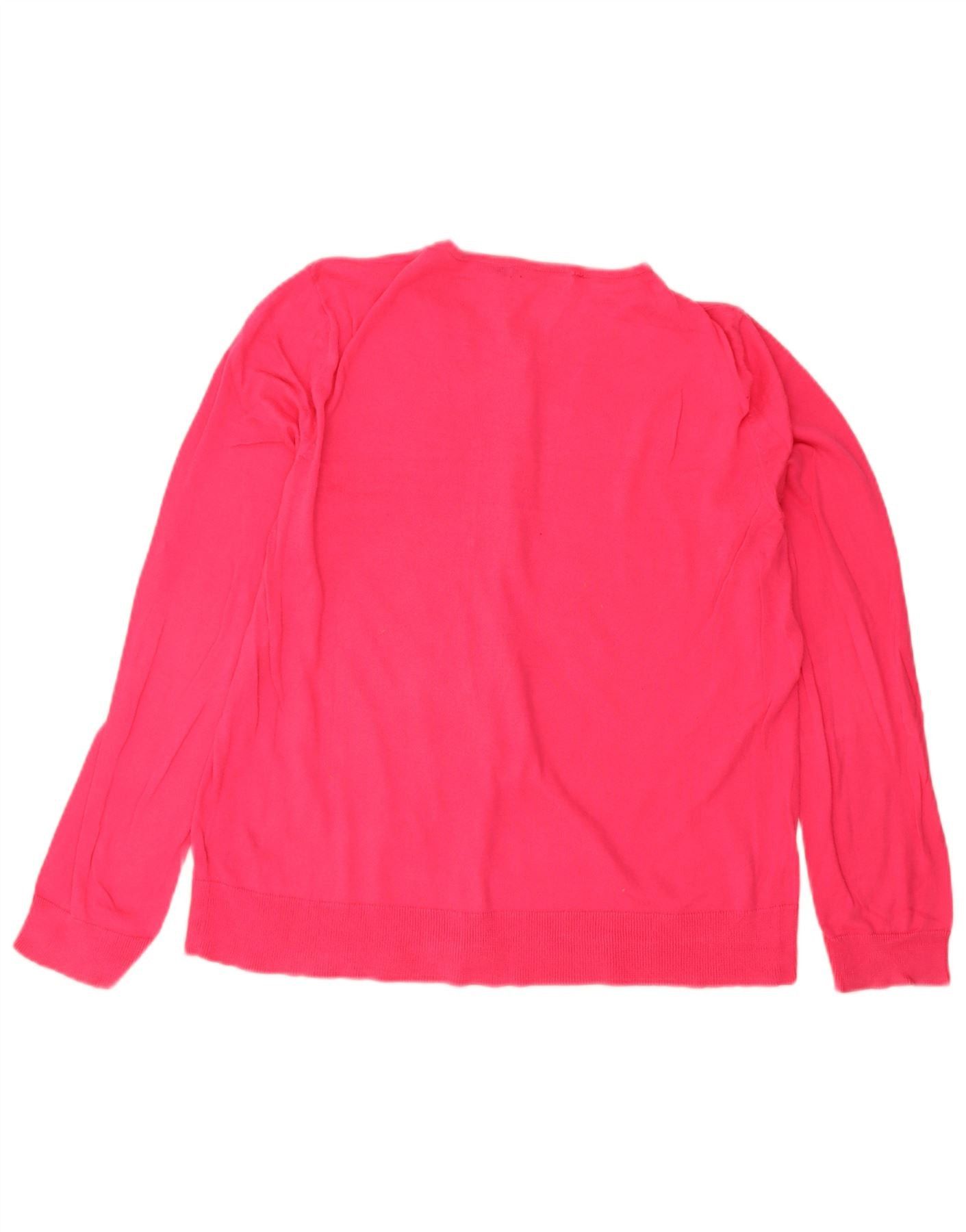 Ralph Lauren Womens Cardigan Sweater UK 18 XL Pink Cotton Size L / US 10 / IT 46 - 2 Thumbnail