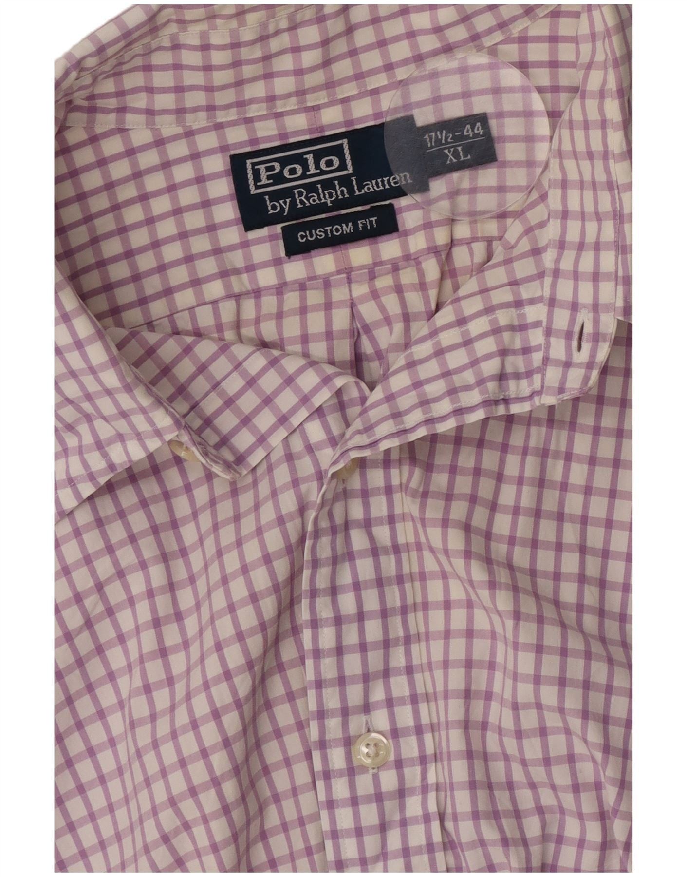 Polo Ralph Lauren Mens Short Sleeve Shirt 44 17 1/2 XL Purple Check Size US XL / EU 56 / 4 - 3 Thumbnail