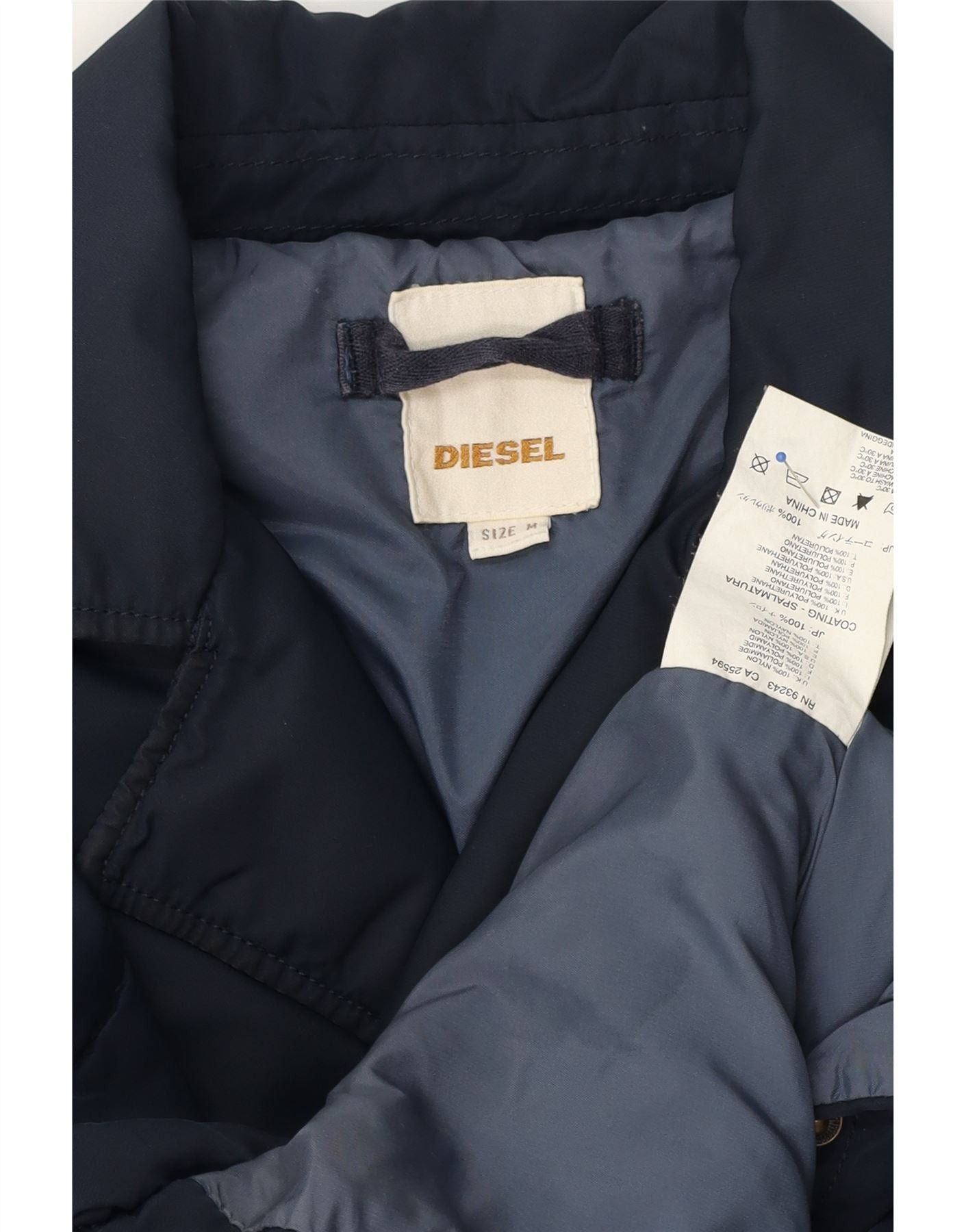 Diesel Mens Military Padded Jacket UK 38 Medium Navy Blue Nylon Size US L / EU 52-54 / 3 - 3 Thumbnail