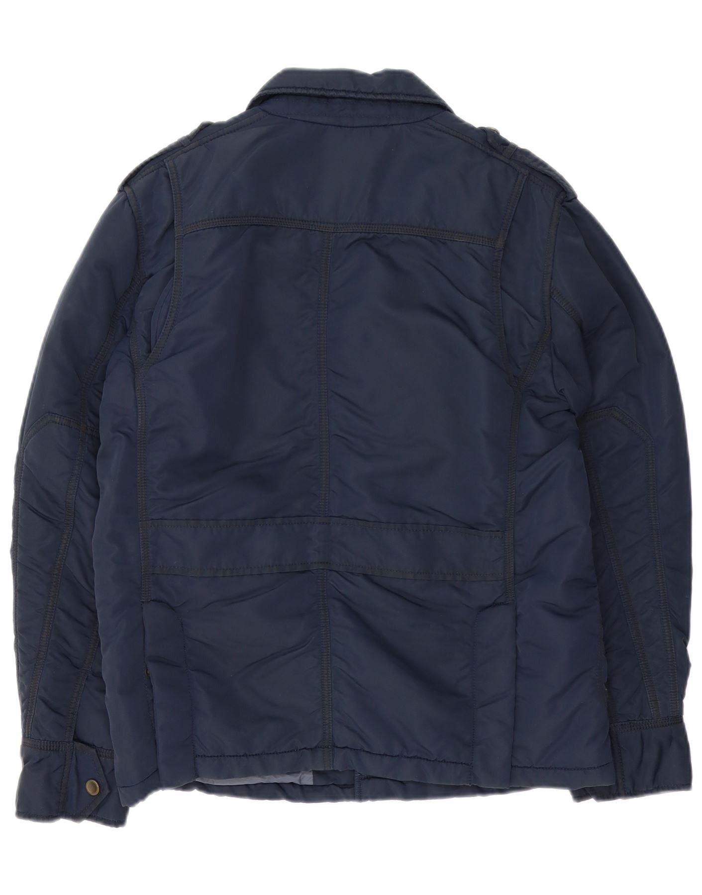 Diesel Mens Military Padded Jacket UK 38 Medium Navy Blue Nylon Size US L / EU 52-54 / 3 - 2 Thumbnail