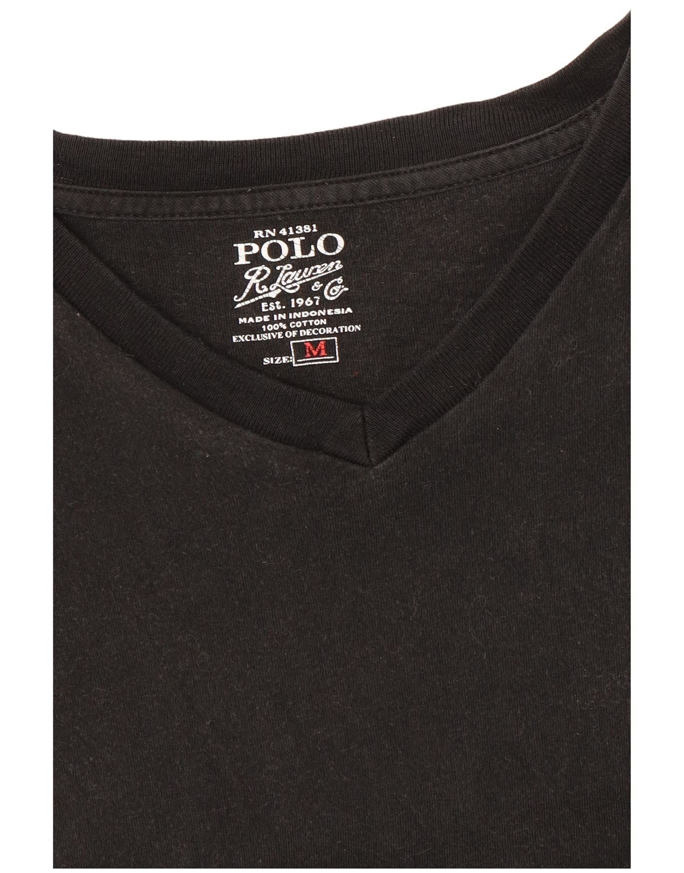 Polo Ralph Lauren Mens T-Shirt Top Medium Black Cotton Size US M / EU 48-50 / 2 - 3 Thumbnail