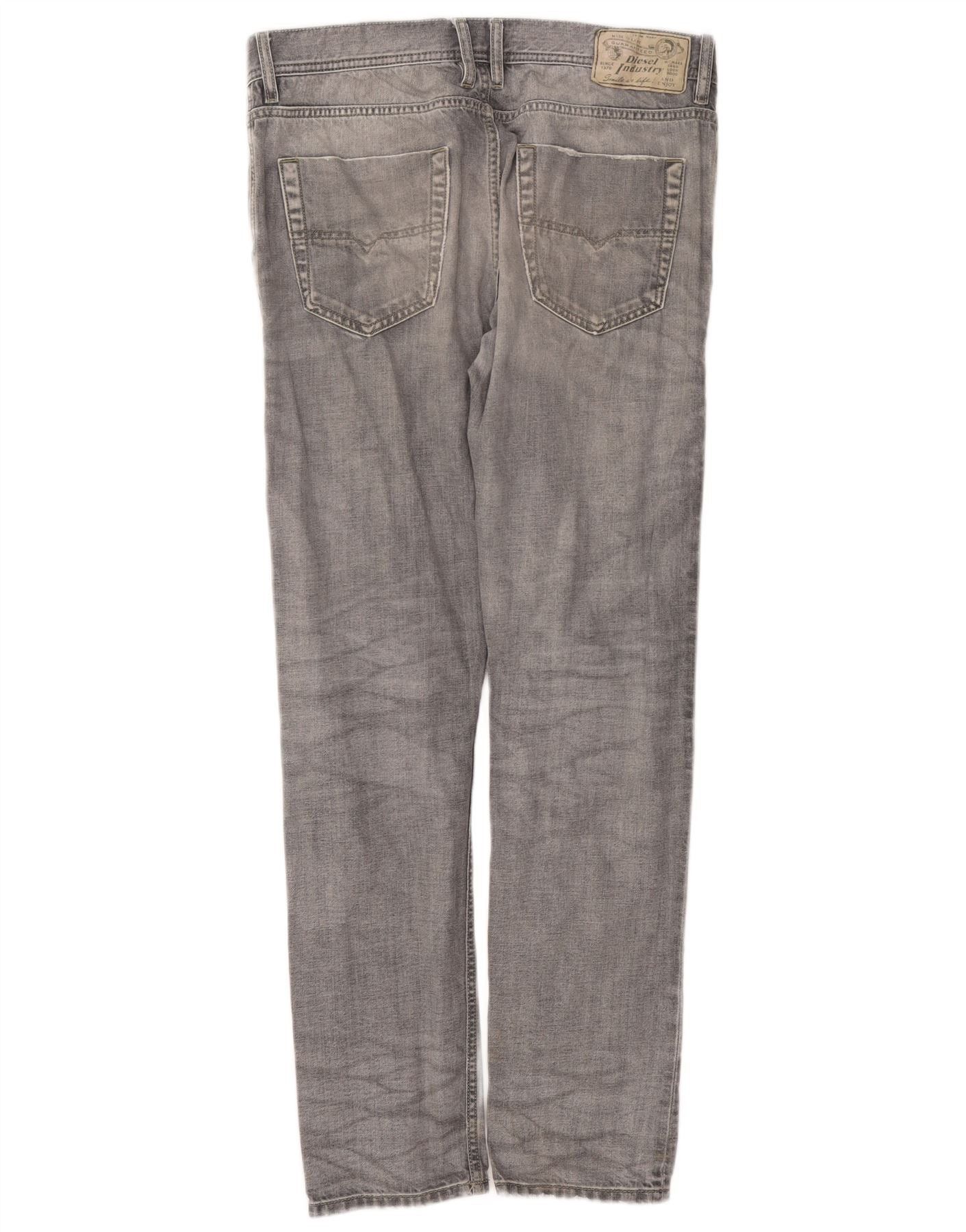 Diesel Mens Kakee Carrot Slim Jeans W32 L30 Grey Cotton Size US 32 / EU 48 - 2 Thumbnail
