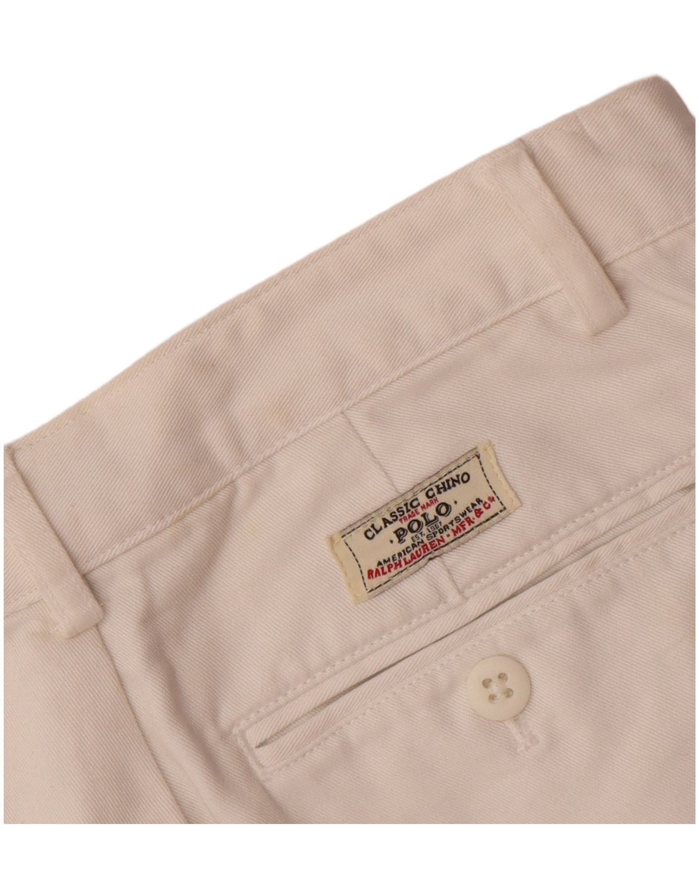 Ralph Lauren Womens Straight Cropped Trousers W30 L25 White Cotton Size 24" / US 00 / IT 34 - 3 Thumbnail