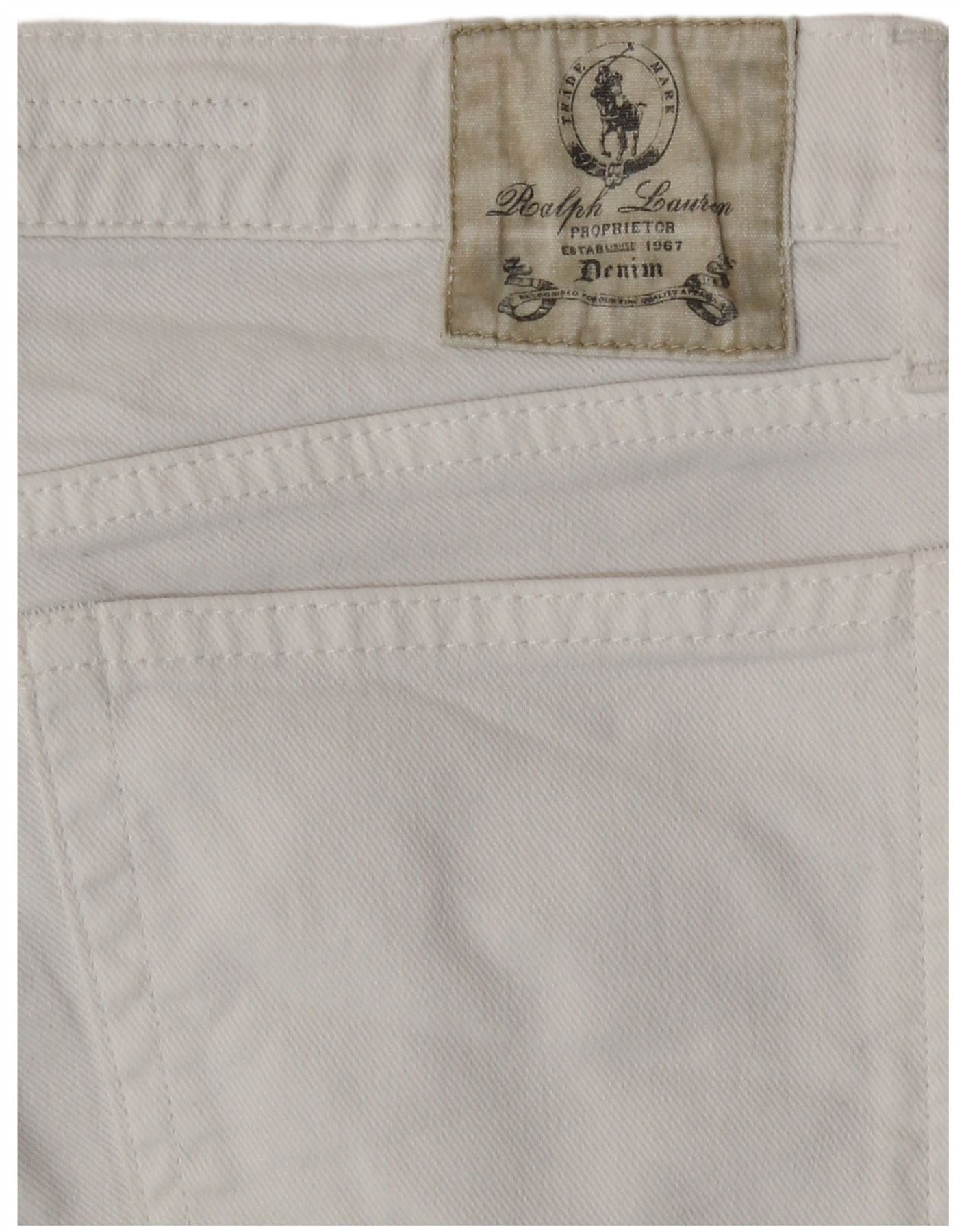 Ralph Lauren Womens Skinny Jeans W30 L26 White Cotton Size 42" / US 20 - 3 Thumbnail