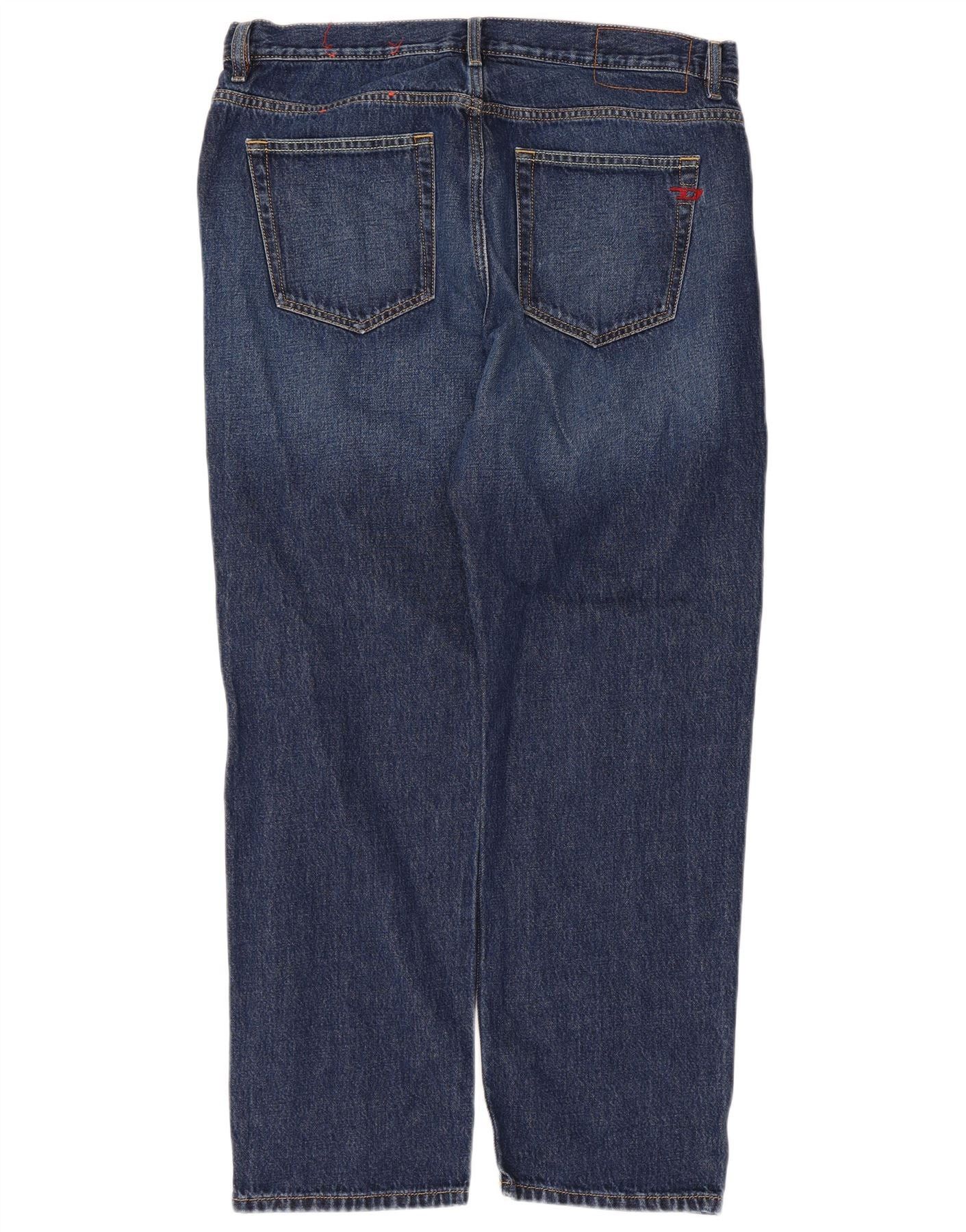Diesel Mens Straight Jeans W34 L28 Blue Cotton Size US 34 / EU 50 - 2 Thumbnail