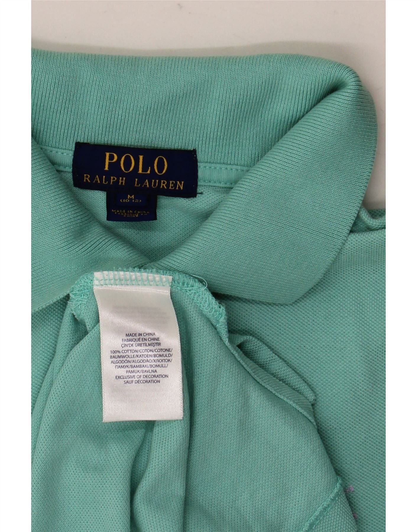 Polo Ralph Lauren Girls Polo Shirt 10-11 Years Medium Turquoise Cotton Size M / US 6-8 / IT 42-44 - 3 Thumbnail