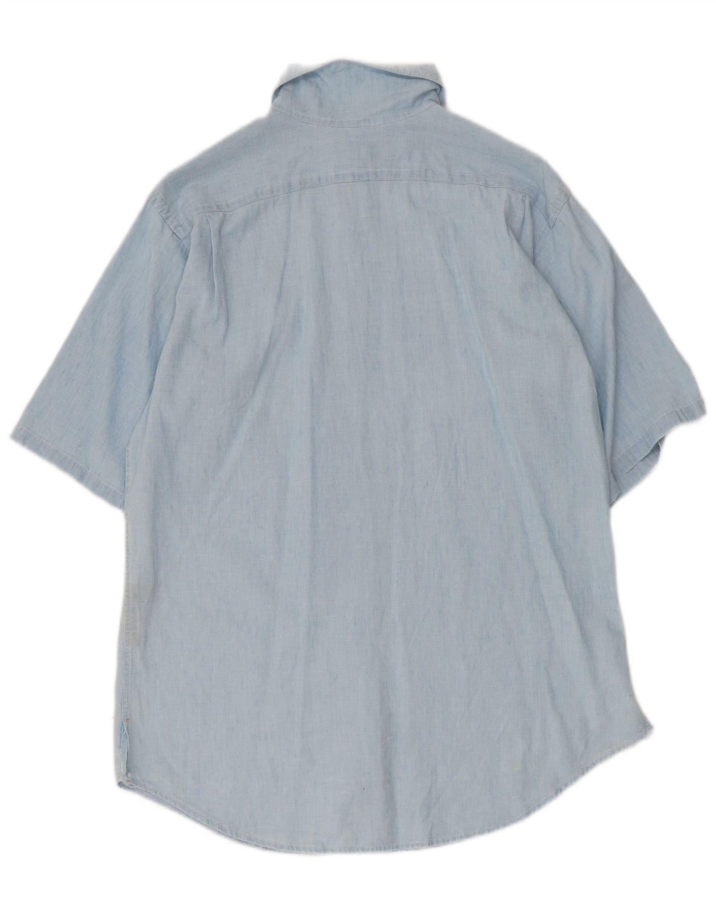 Ralph Lauren Womens Short Sleeve Overd Shirt US 4 Small Blue Cotton Size M / US 6-8 / IT 42-44 - 2 Thumbnail