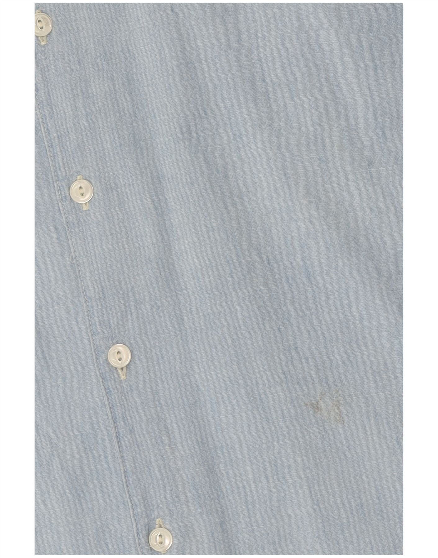 Ralph Lauren Womens Short Sleeve Overd Shirt US 4 Small Blue Cotton Size M / US 6-8 / IT 42-44 - 3 Thumbnail