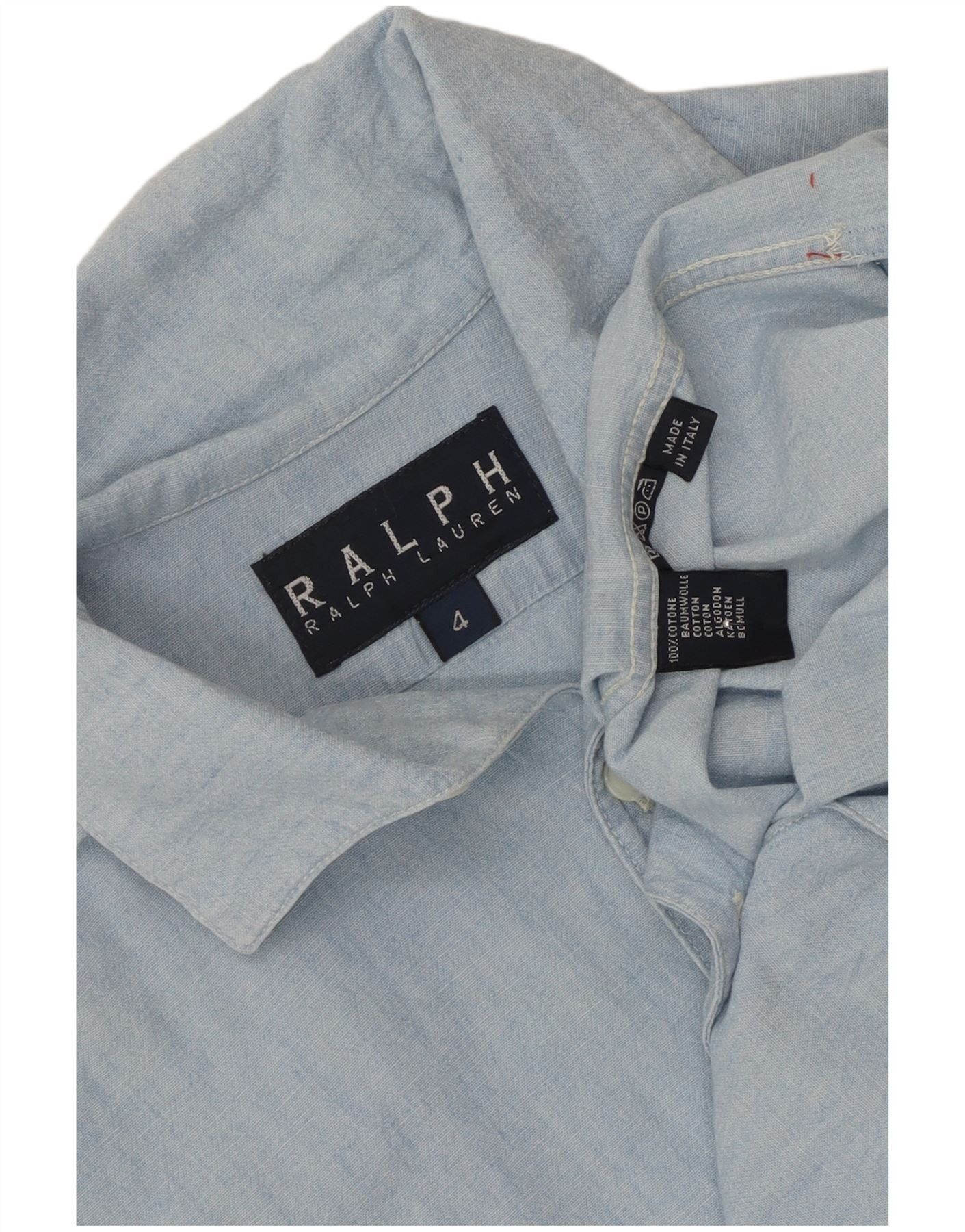Ralph Lauren Womens Short Sleeve Overd Shirt US 4 Small Blue Cotton Size M / US 6-8 / IT 42-44 - 5 Thumbnail