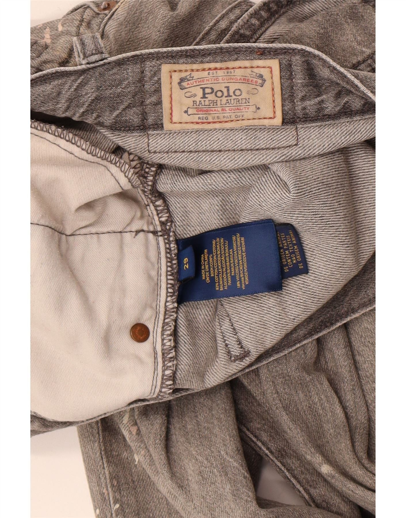 Polo Ralph Lauren Womens Slim Jeans W29 L30 Grey Cotton Size 42" / US 20 - 4 Thumbnail