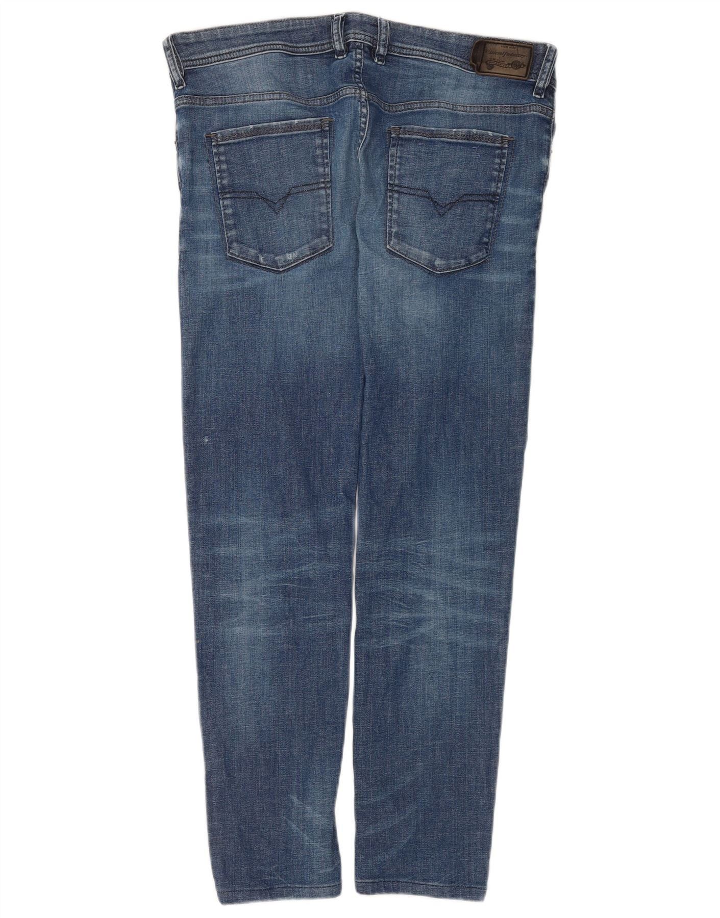 Diesel Mens Thanaz Slim Jeans W34 L30 Blue Cotton Size US 34 / EU 50 - 2 Thumbnail
