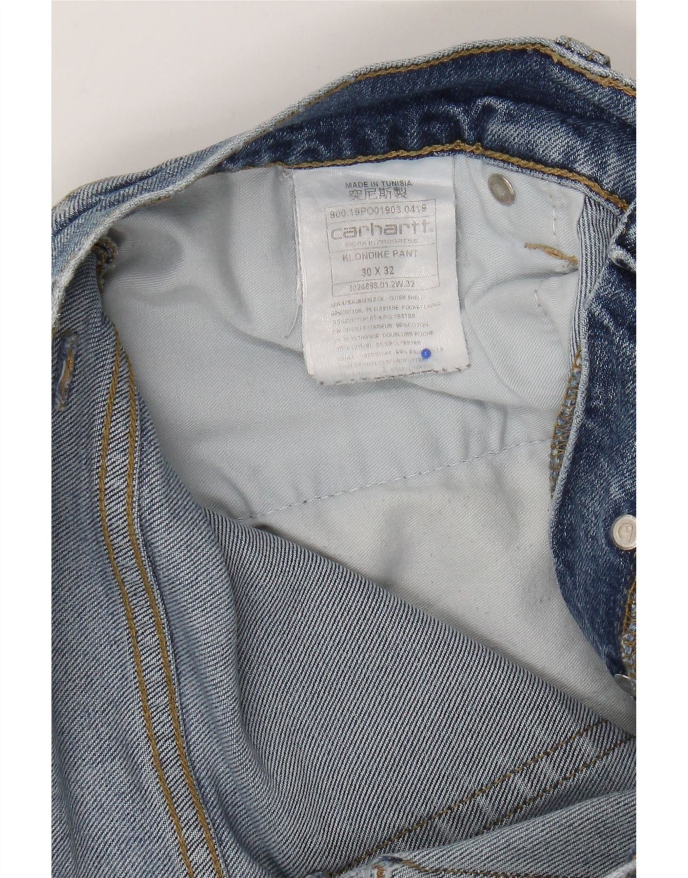 Carhartt Mens Wip Skinny Jeans W30 L32 Blue Cotton Size US 30 / EU 46 - 3 Thumbnail