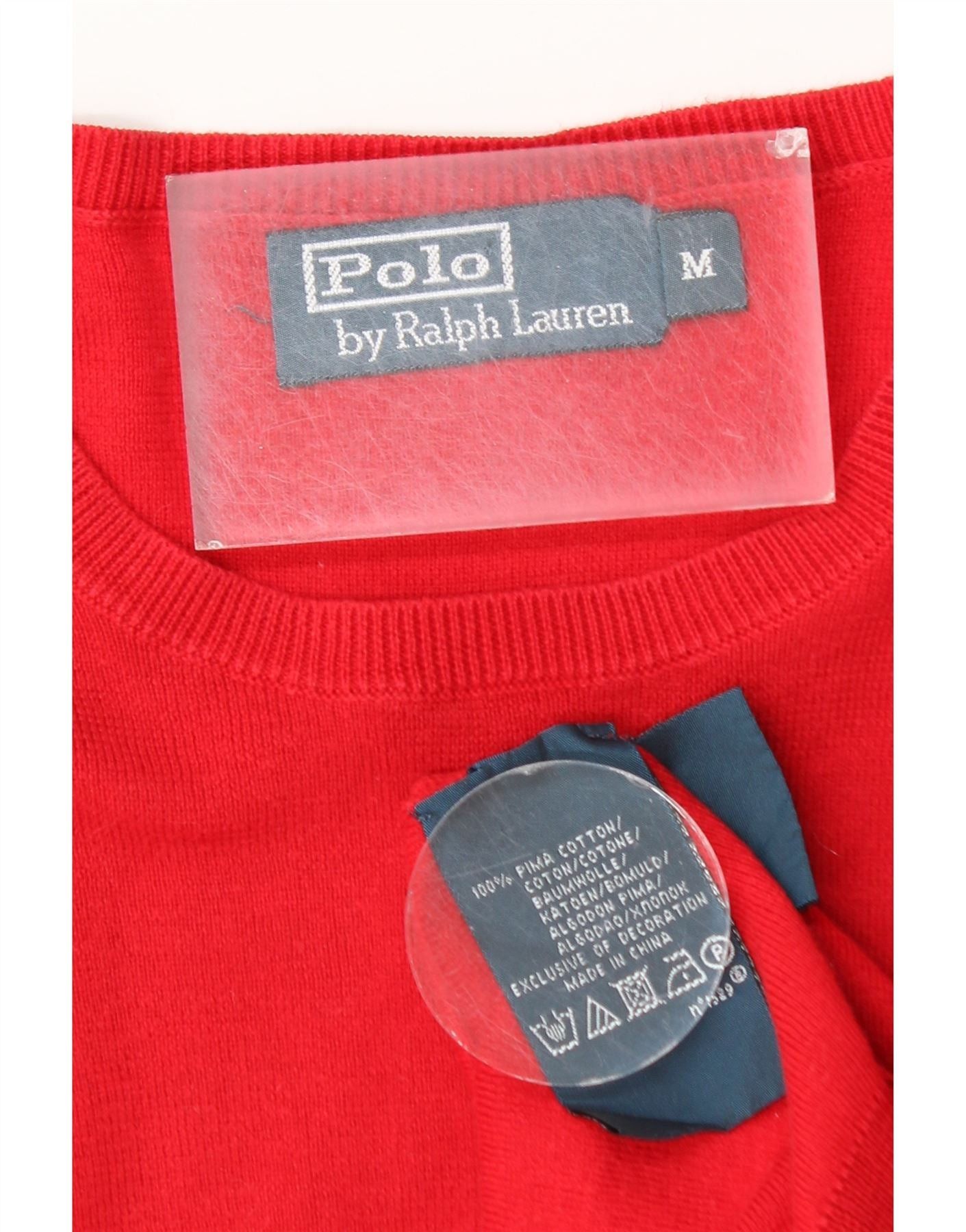 Polo Ralph Lauren Mens Boat Neck Jumper Sweater Medium Red Cotton Size US M / EU 48-50 / 2 - 3 Thumbnail